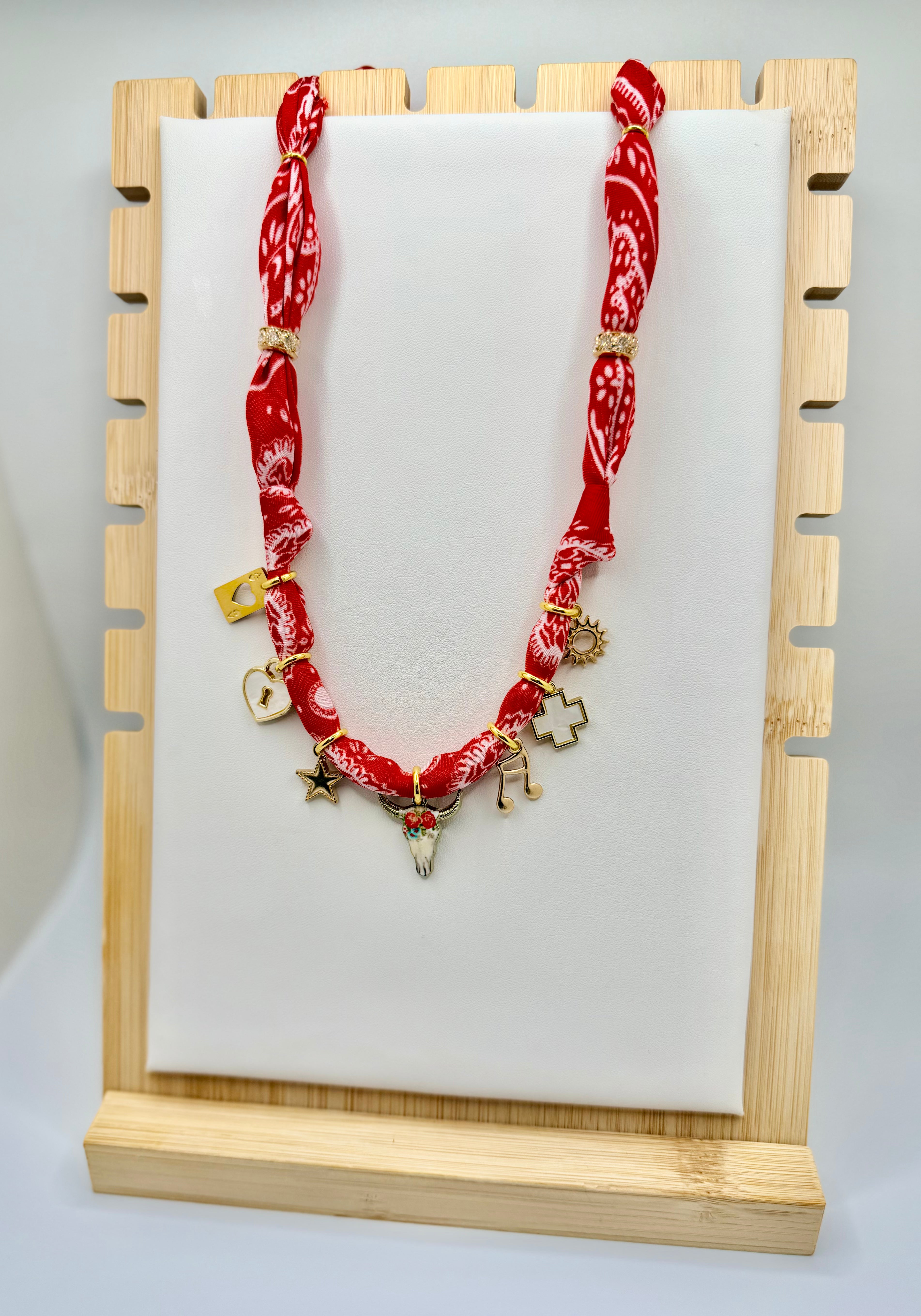 Red Silk Bandannie Necklace