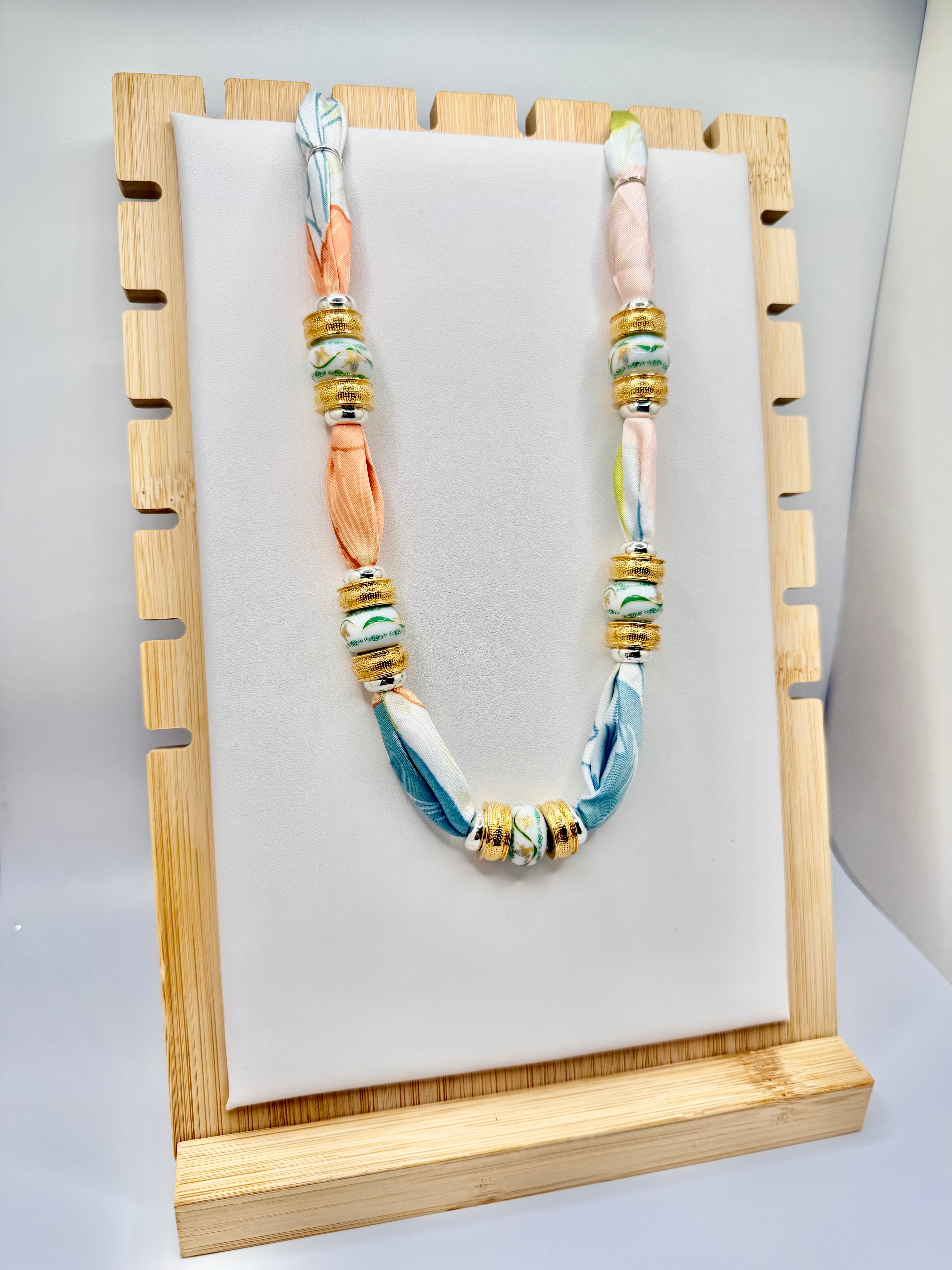 Silk Spring Beaded Bandannie Necklace