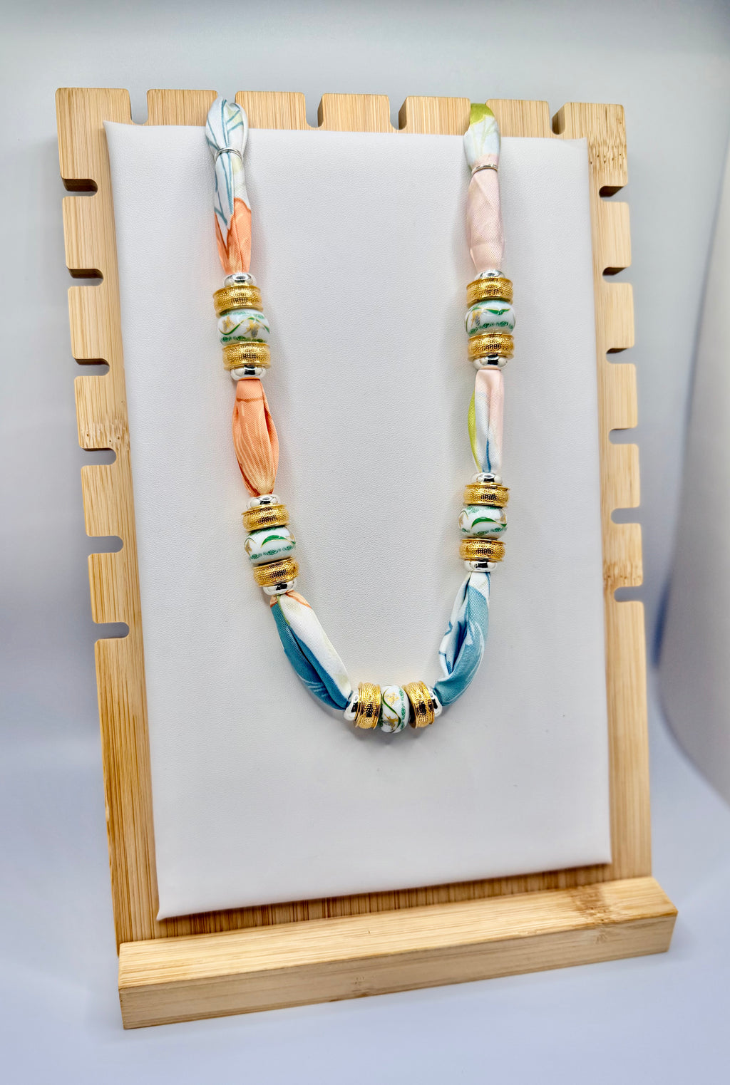 Silk Spring Beaded Bandannie Necklace