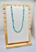 Green Turquoise Beaded Cross Necklace