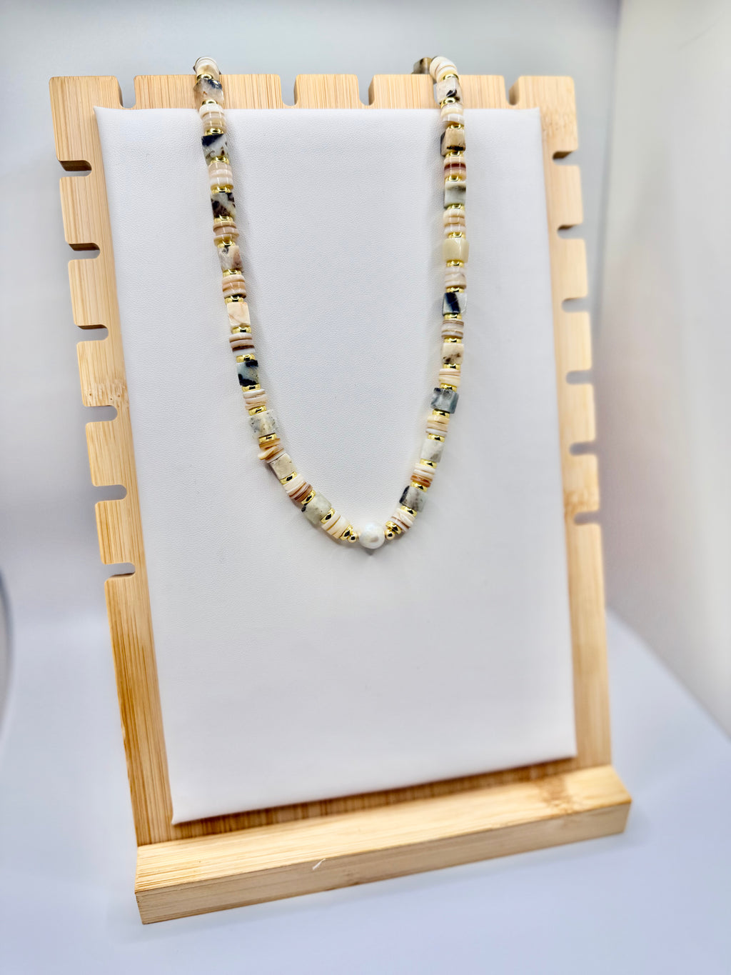 Shell and Stone Beaded Necklace