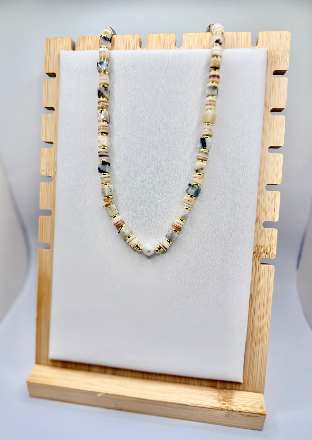 Shell and Stone Beaded Necklace