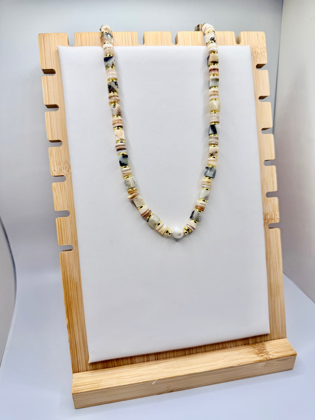 Shell and Stone Beaded Necklace