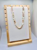 Cream Shell & Cross Beaded Necklace