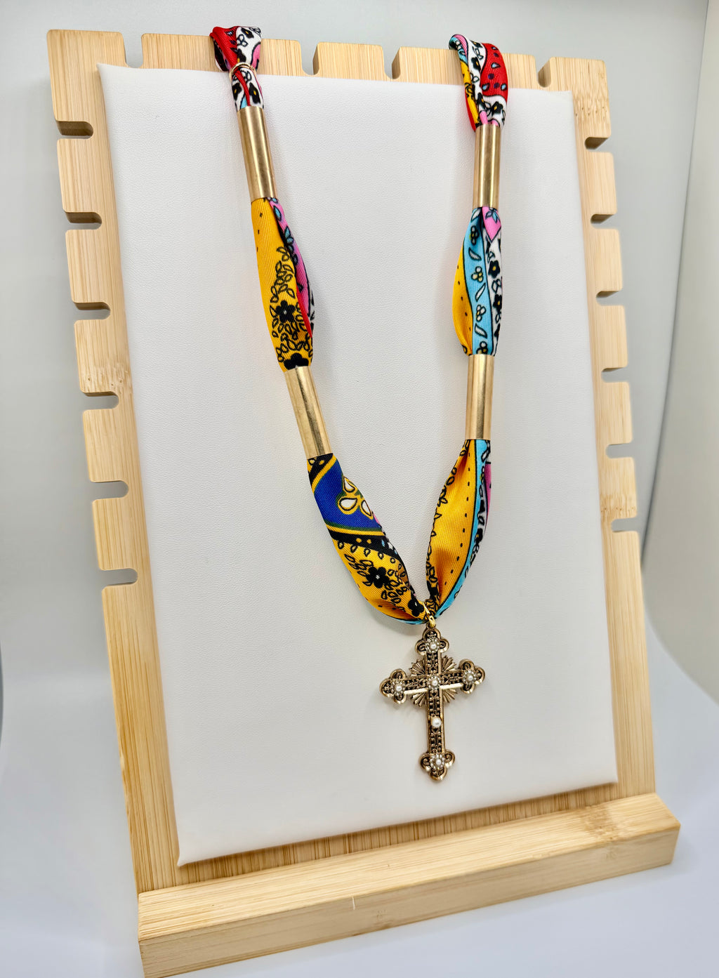 Multicolor Paisley Bandannie Wrap Necklace