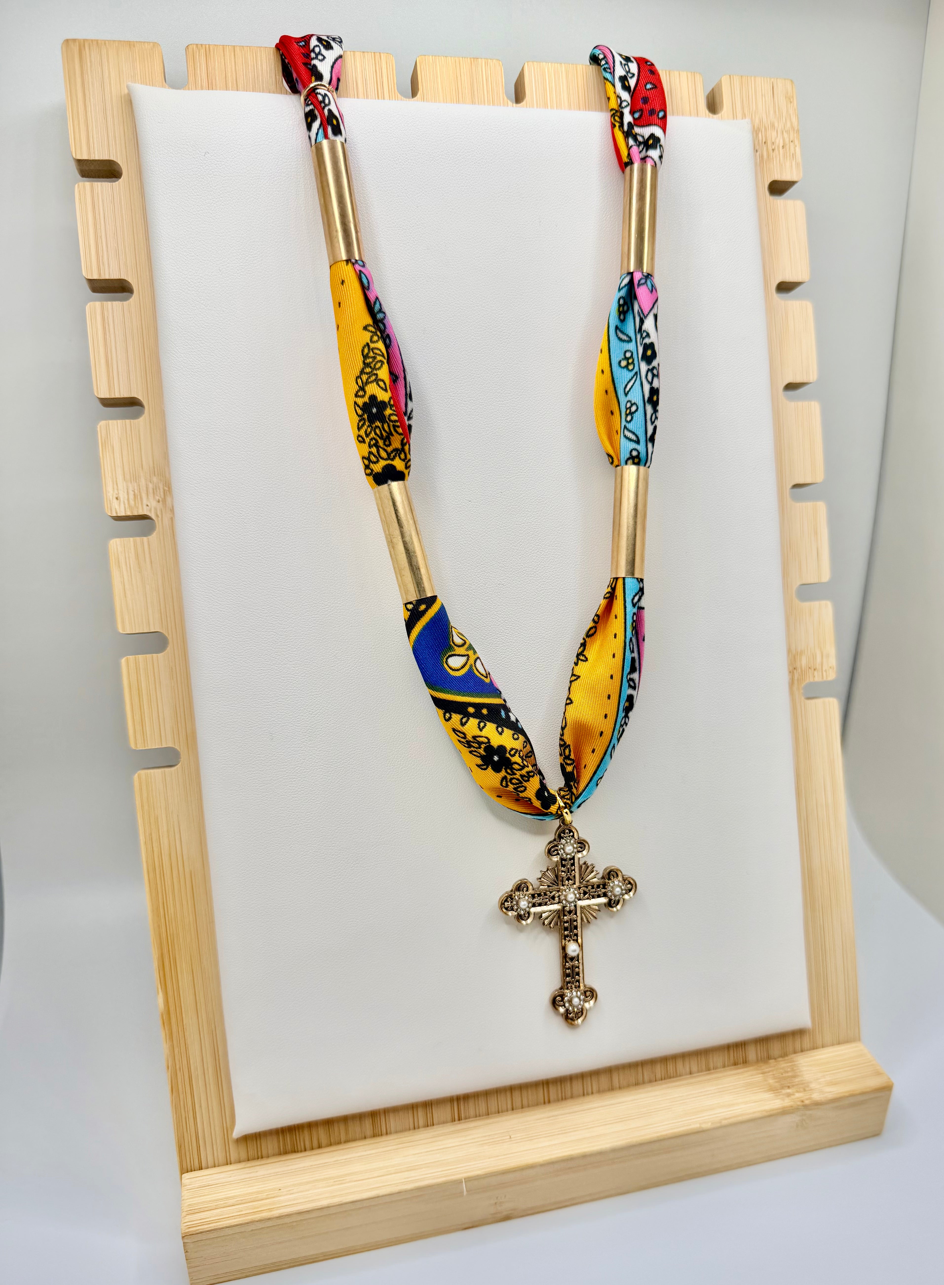 Multicolor Paisley Bandannie Wrap Necklace
