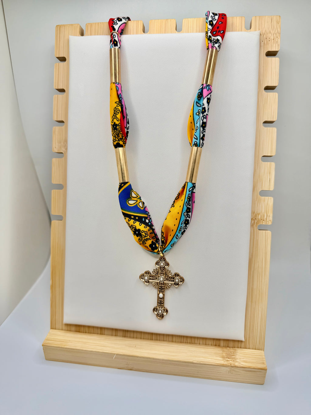 Multicolor Paisley Bandannie Wrap Necklace