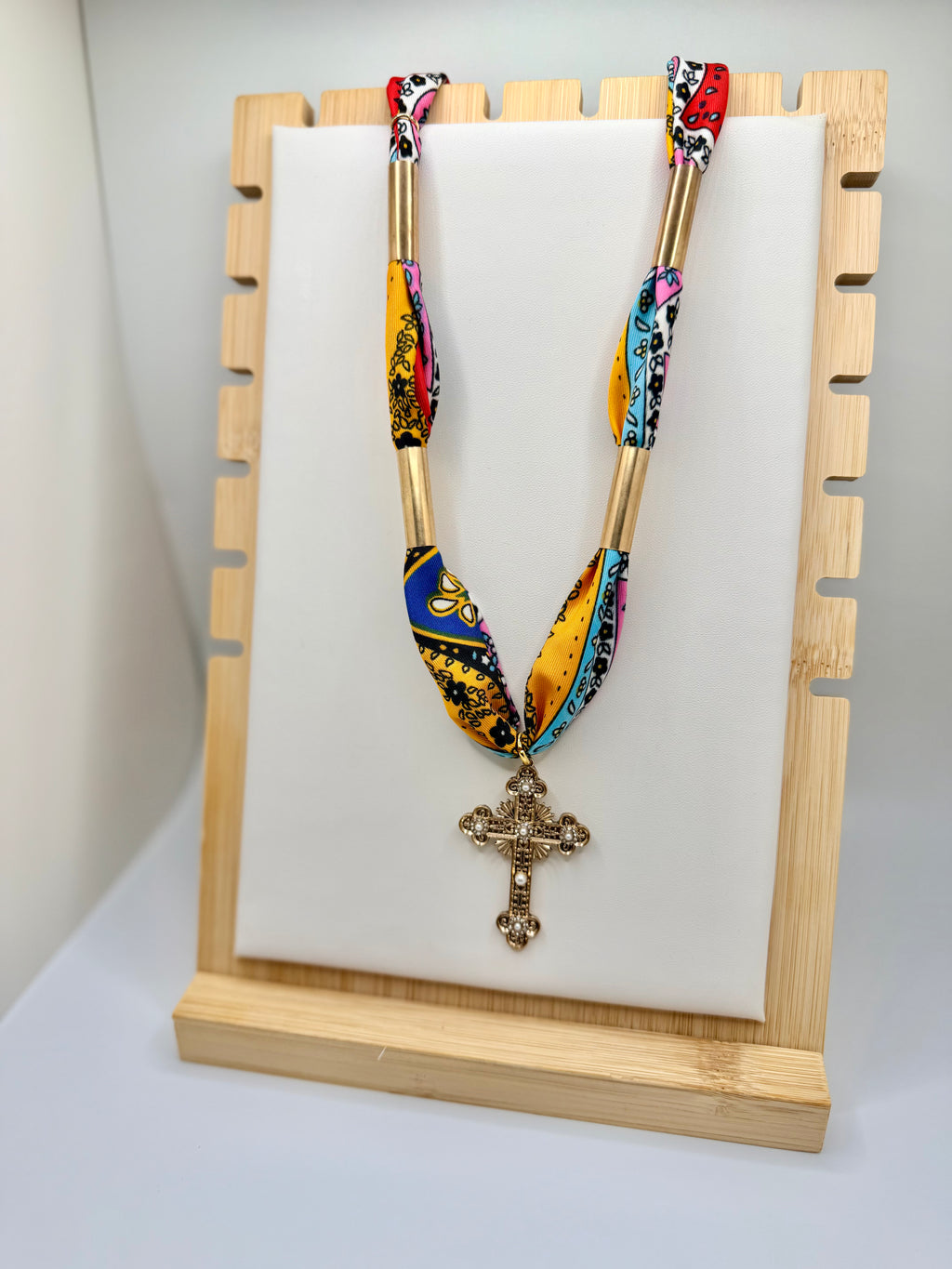 Multicolor Paisley Bandannie Wrap Necklace