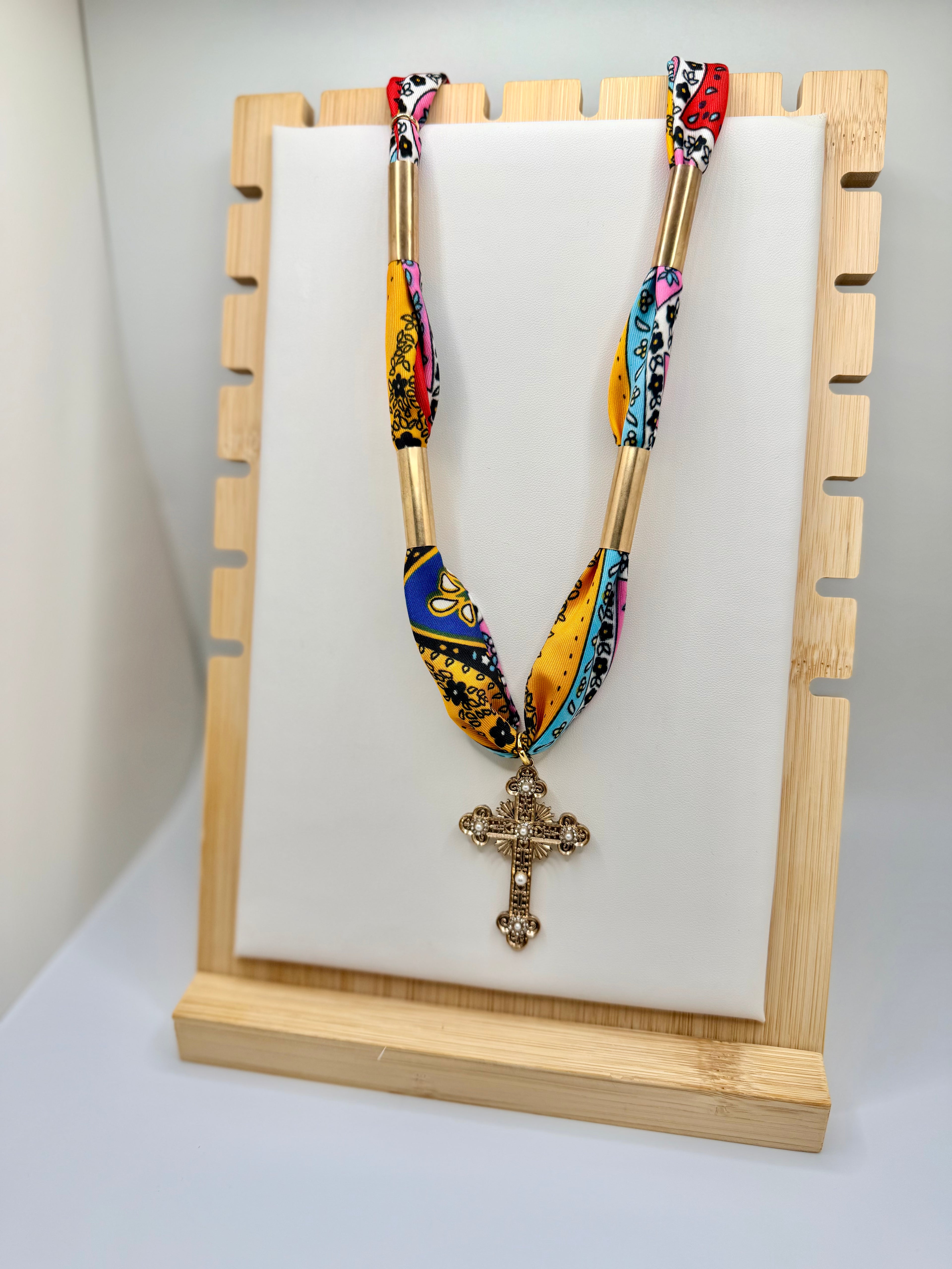Multicolor Paisley Bandannie Wrap Necklace