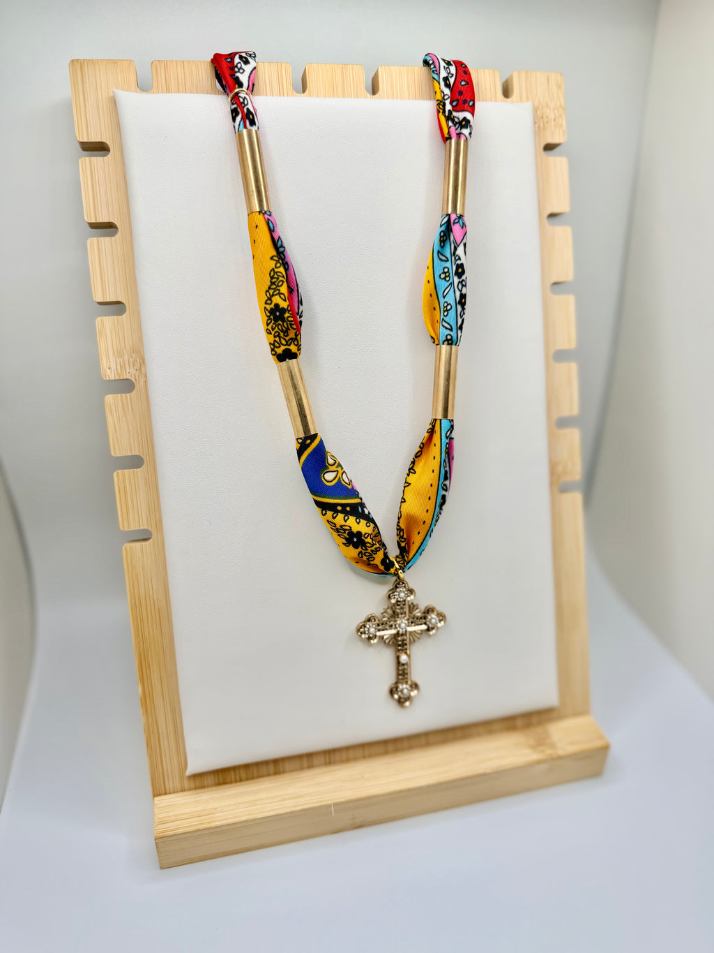 Multicolor Paisley Bandannie Wrap Necklace