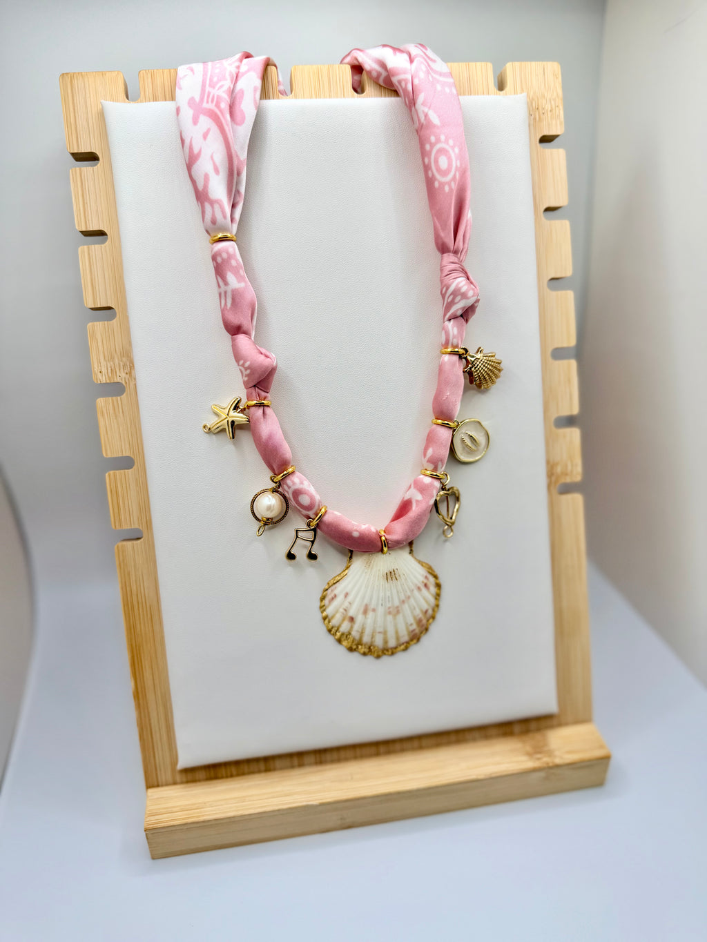 Pink Silk Bandannie Necklace