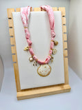 Pink Silk Bandannie Necklace