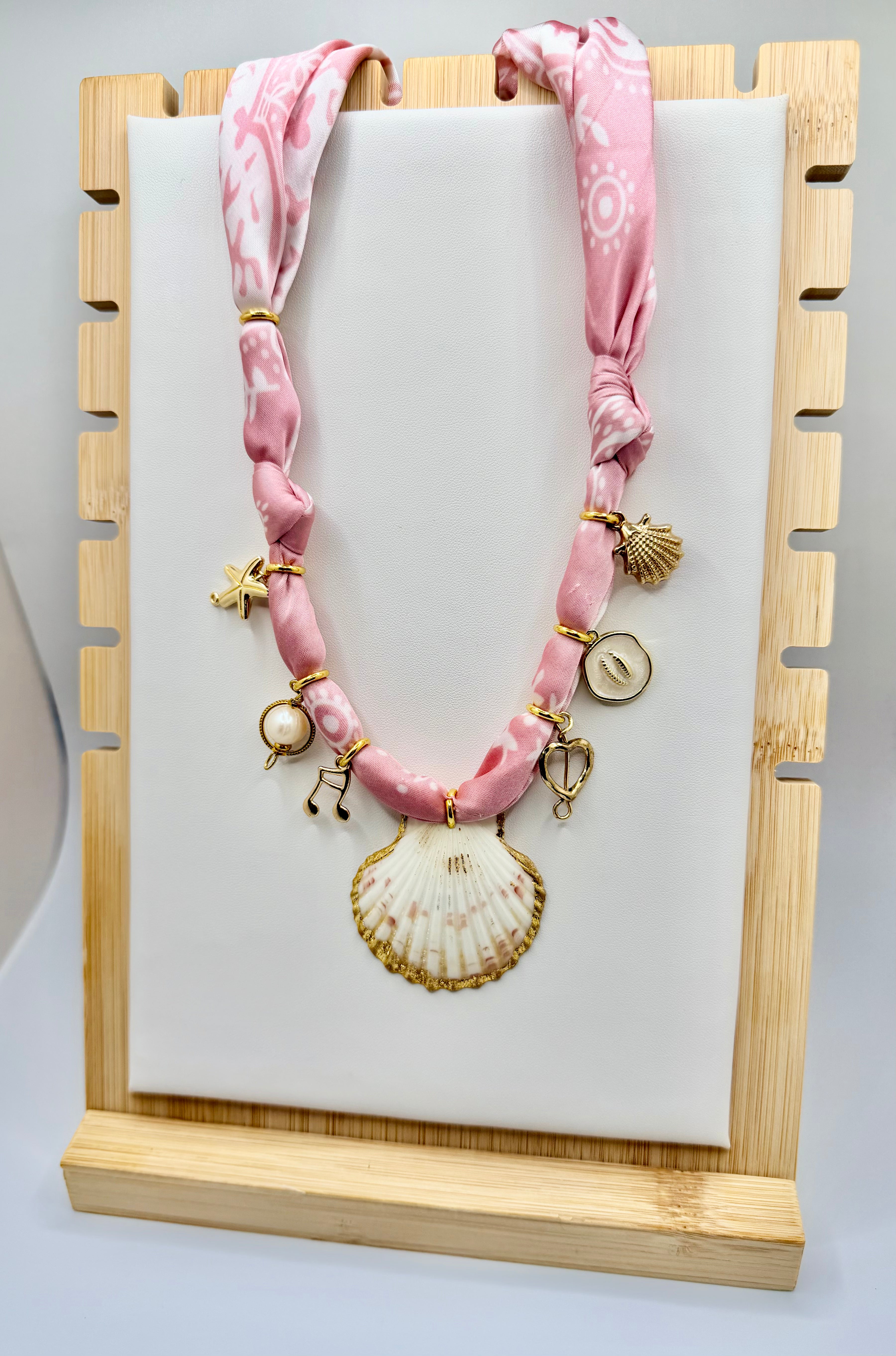 Pink Silk Bandannie Necklace