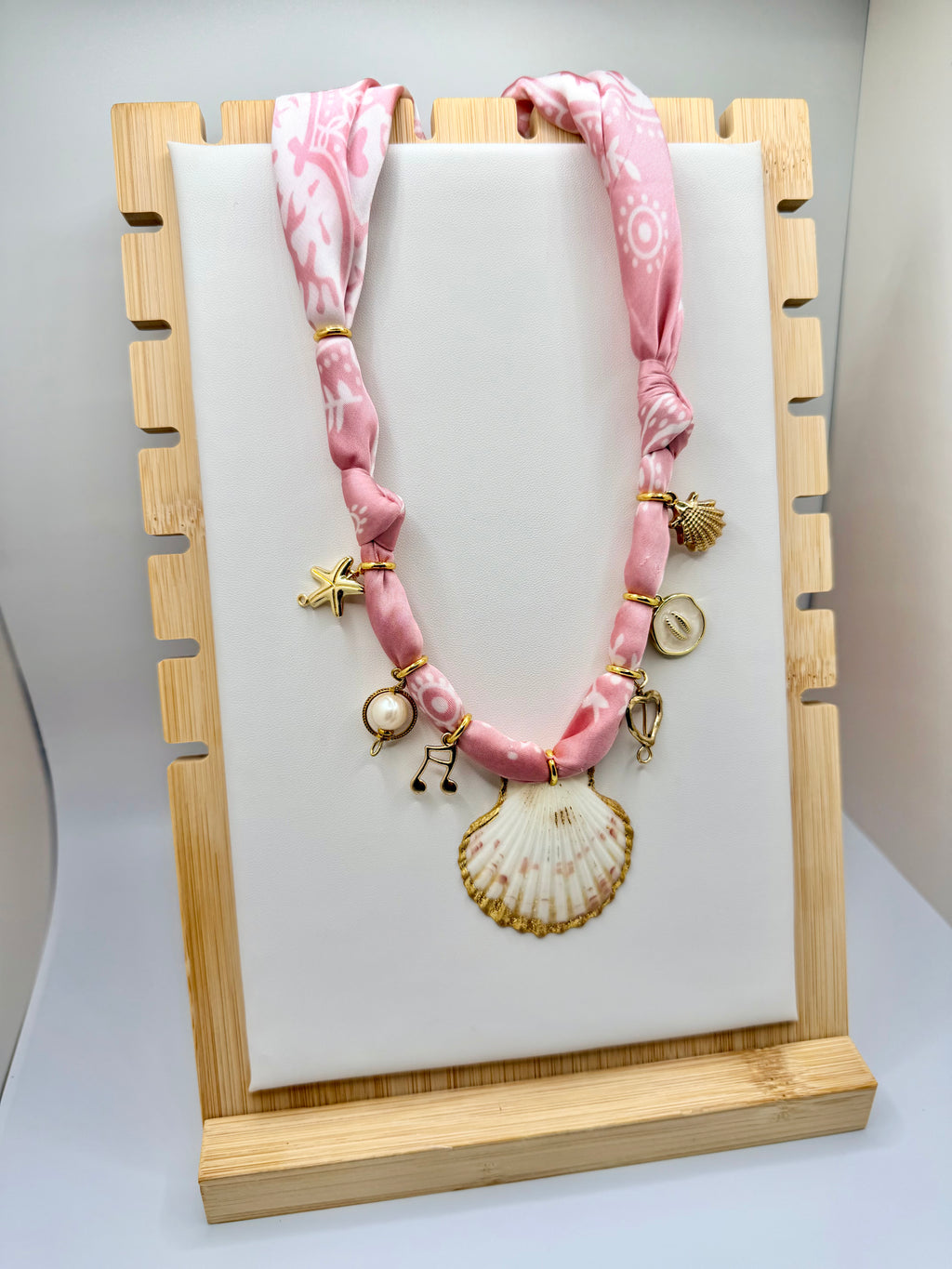 Pink Silk Bandannie Necklace