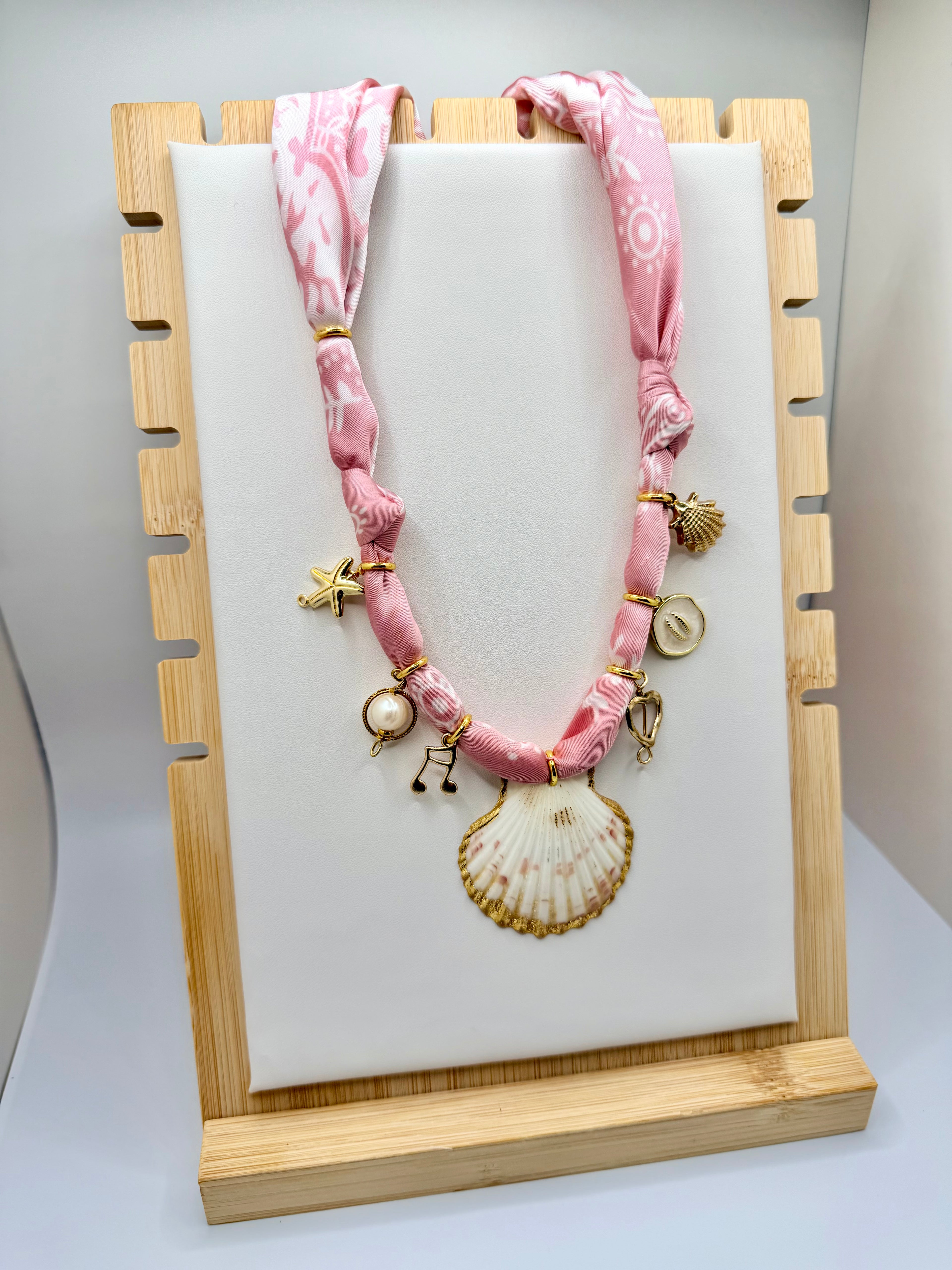 Pink Silk Bandannie Necklace