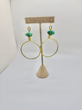 Turquoise Hoop Earrings | Lightweight Gold Wire Statement Hoops