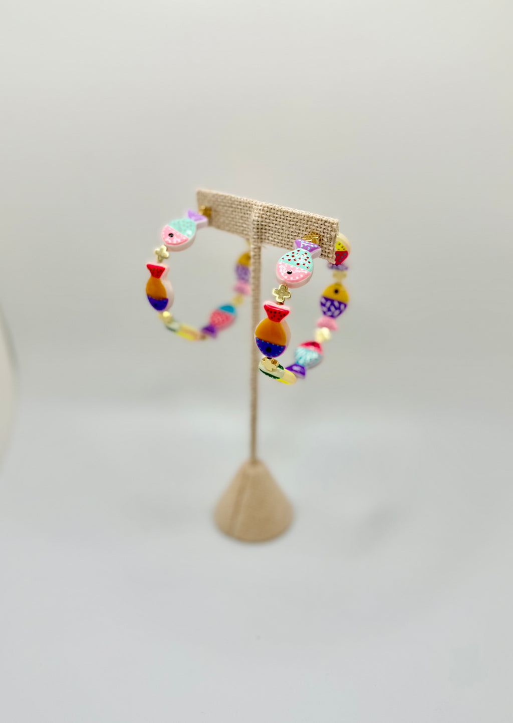 Tutti Frutti Fish Hoop Earrings | Colorful Statement Hoops