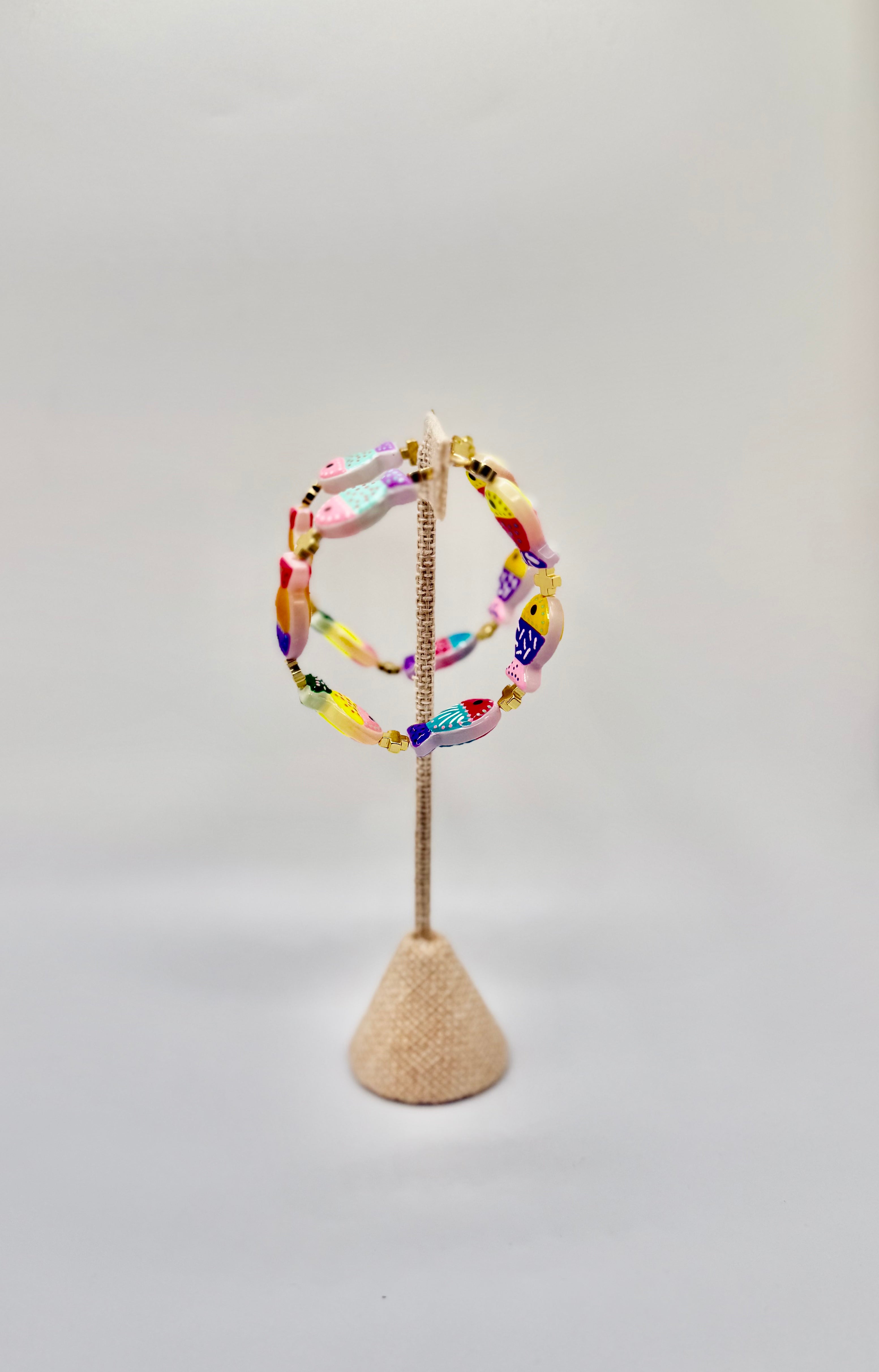 Tutti Frutti Fish Hoop Earrings | Colorful Statement Hoops