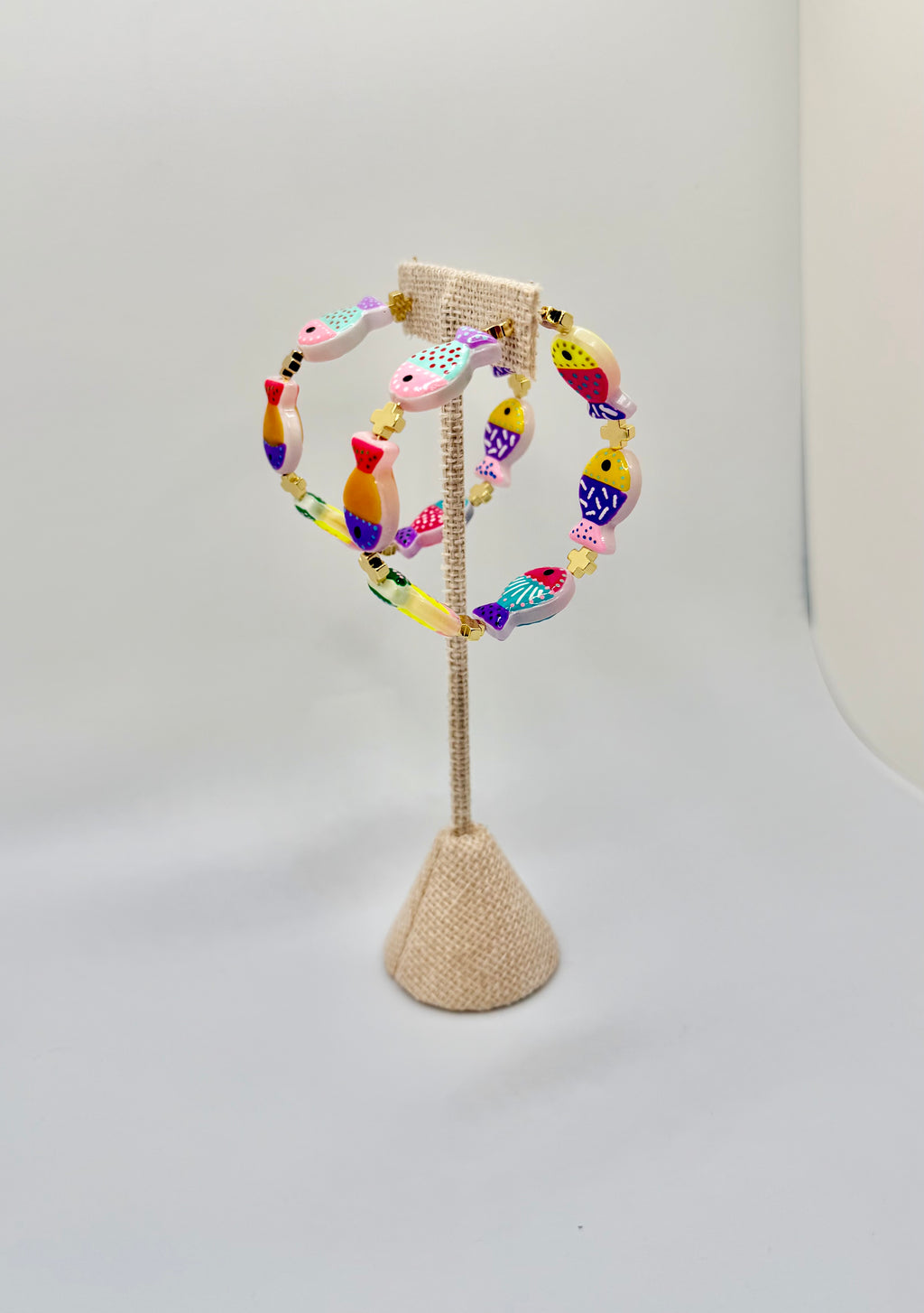 Tutti Frutti Fish Hoop Earrings | Colorful Statement Hoops