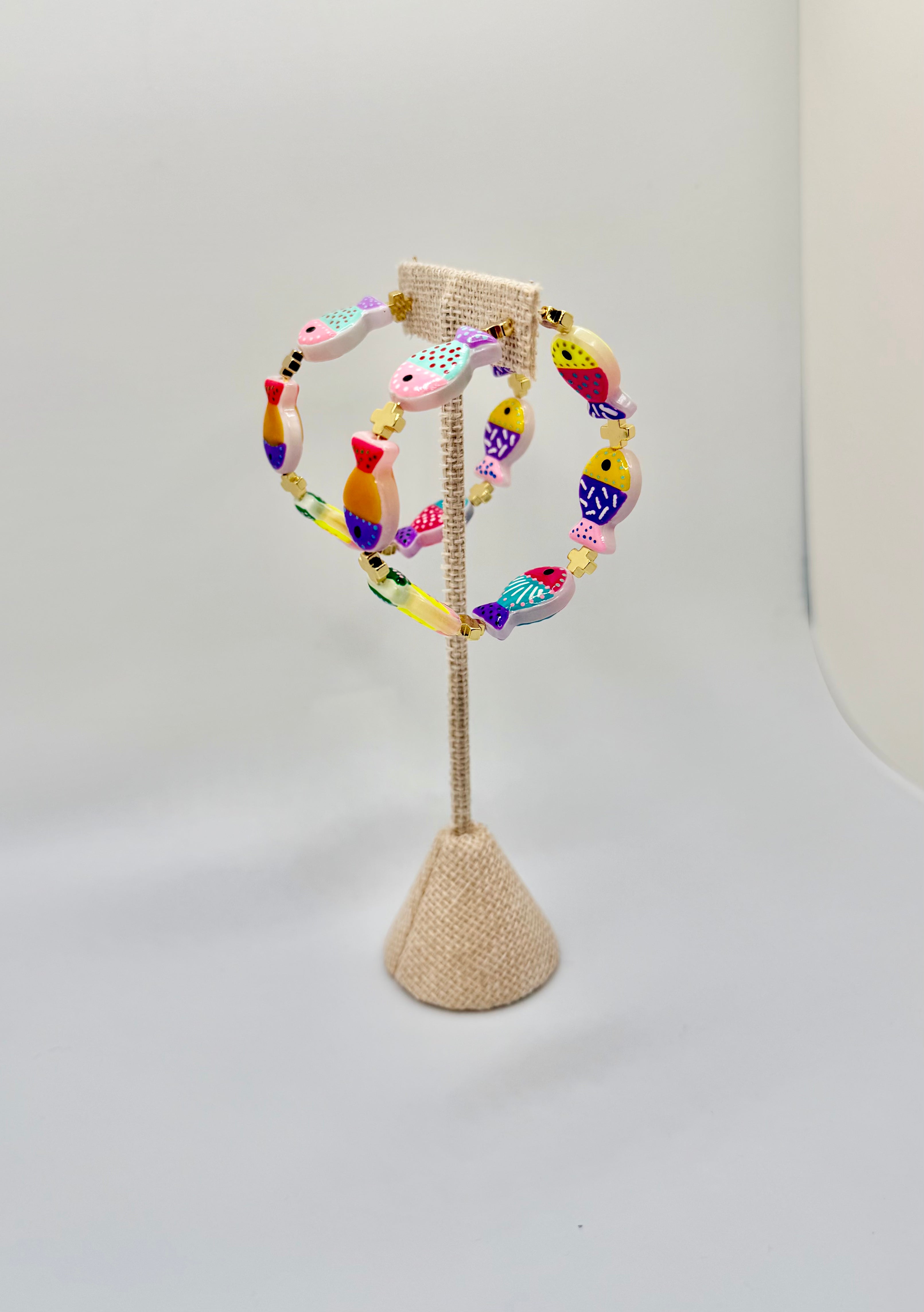 Tutti Frutti Fish Hoop Earrings | Colorful Statement Hoops