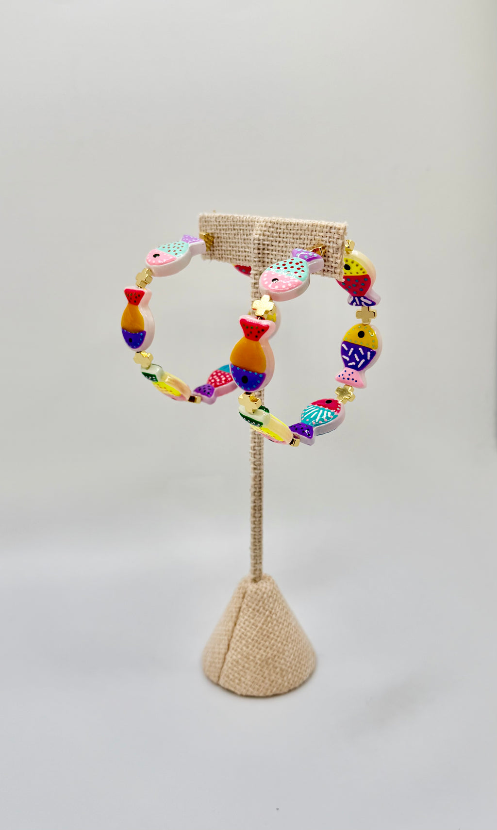 Tutti Frutti Fish Hoop Earrings | Colorful Statement Hoops