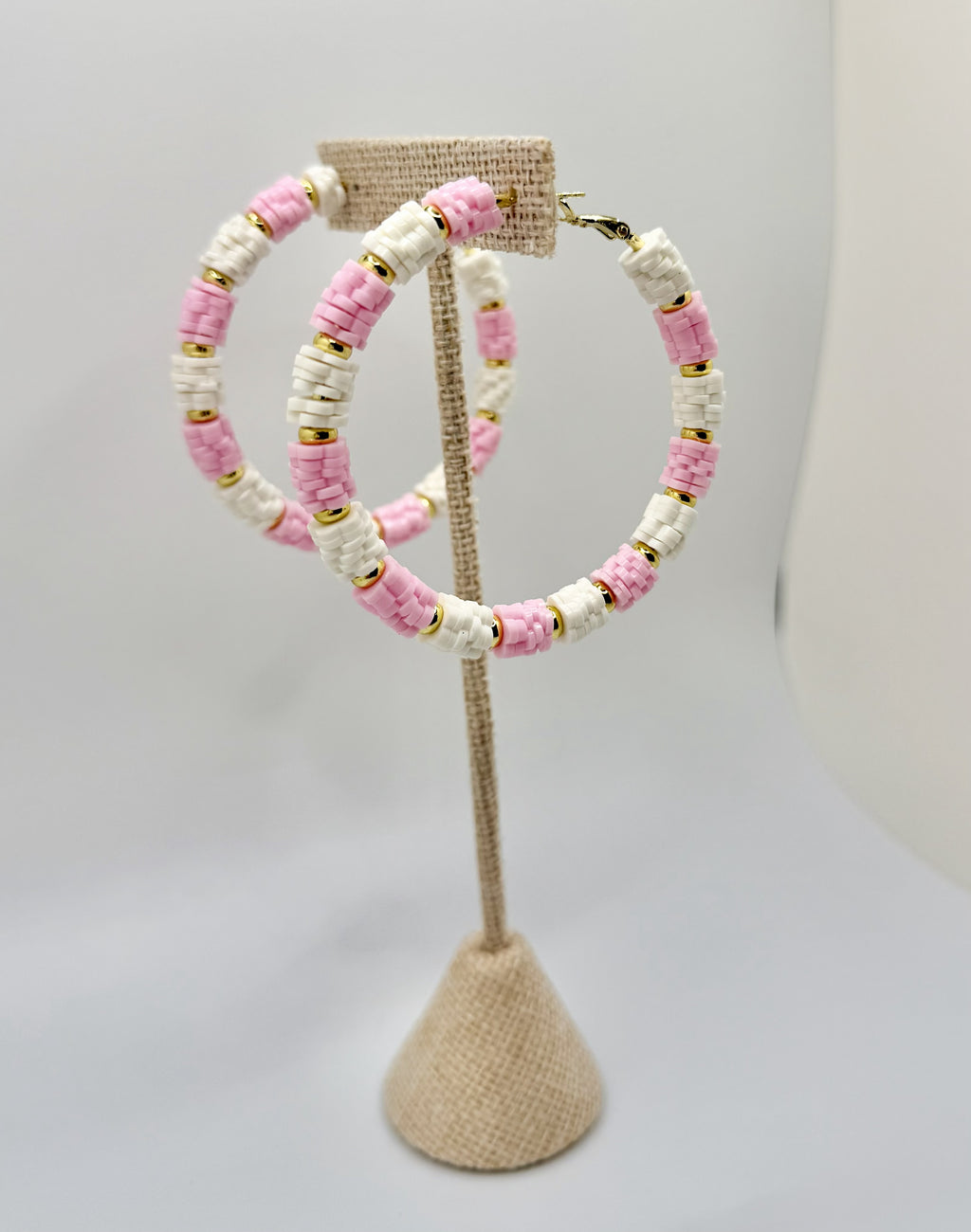 Pink Sands Beaded Hoops
