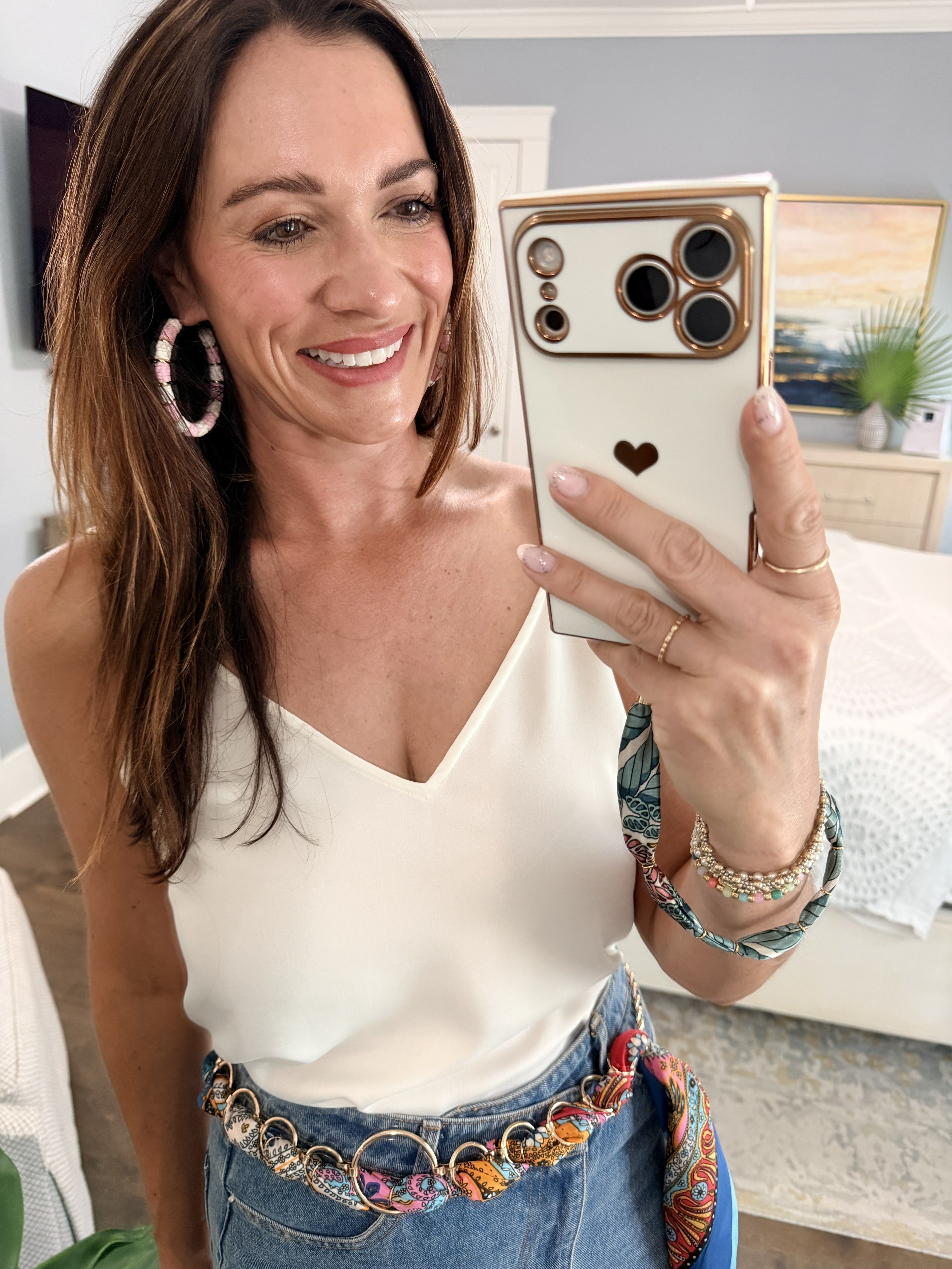 Pink Sands Beaded Hoops