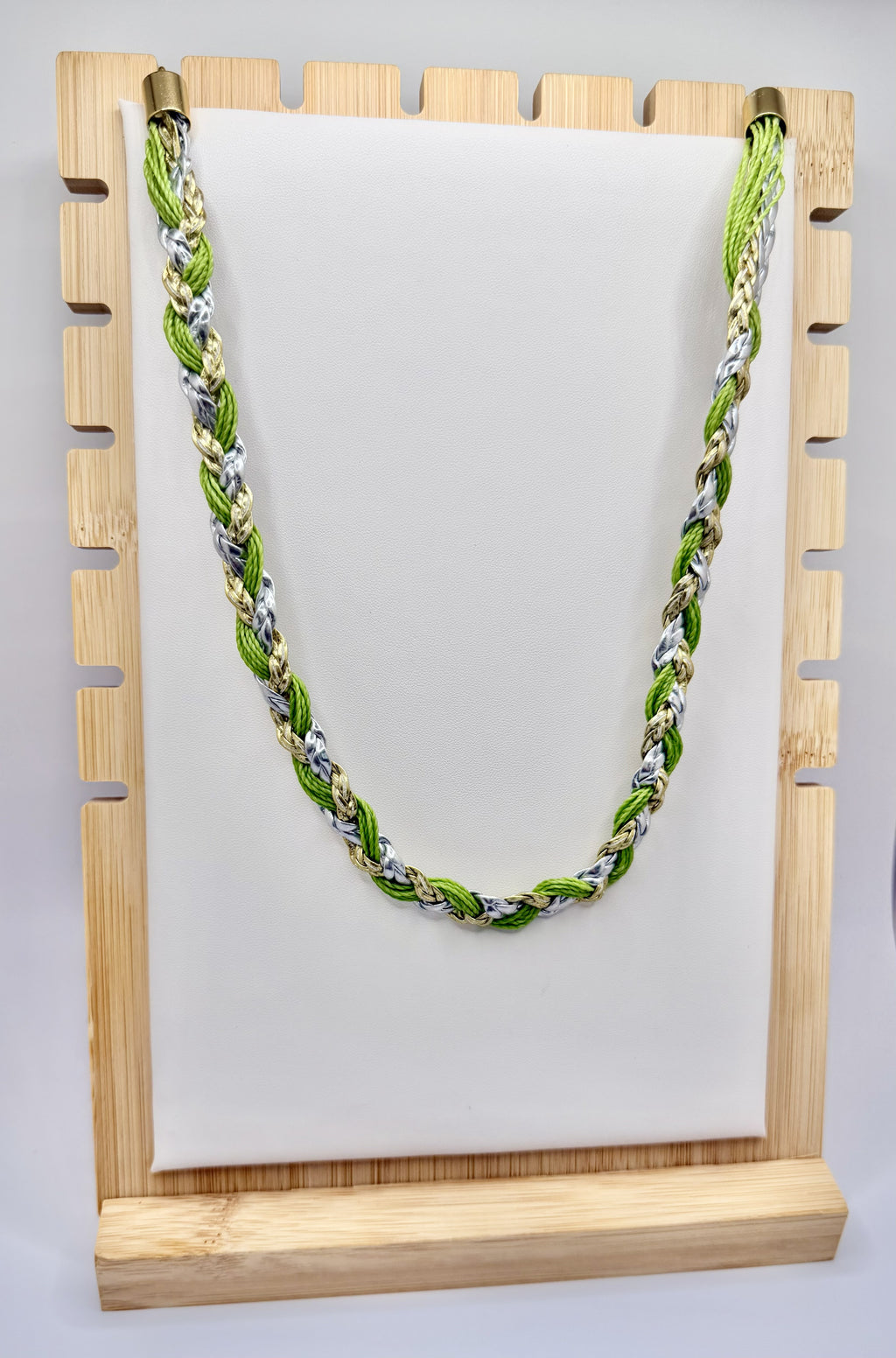 Rally Green Braided Tennis Necklace | A. Halliday & Co.