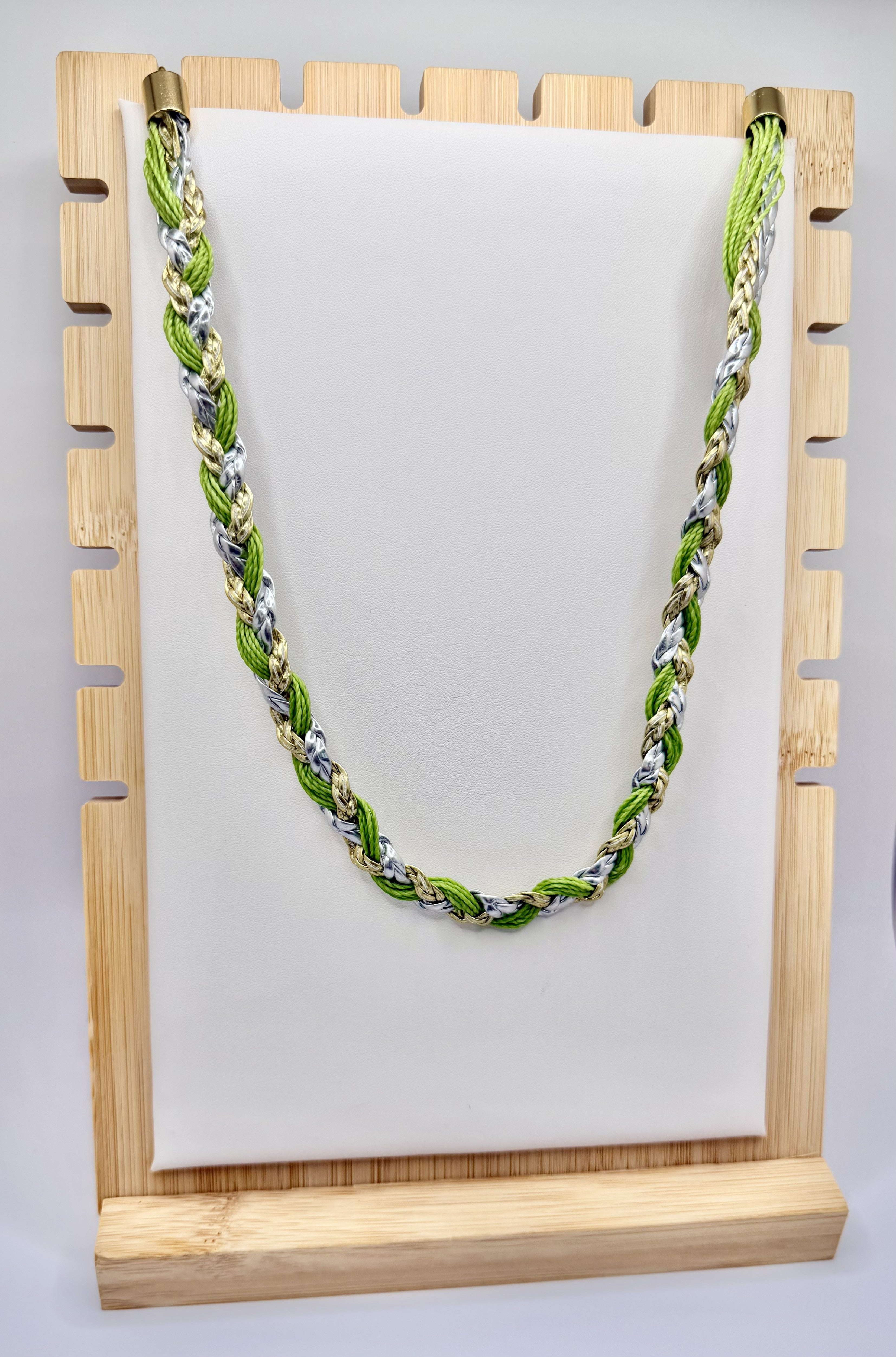 Rally Green Braided Tennis Necklace | A. Halliday & Co.