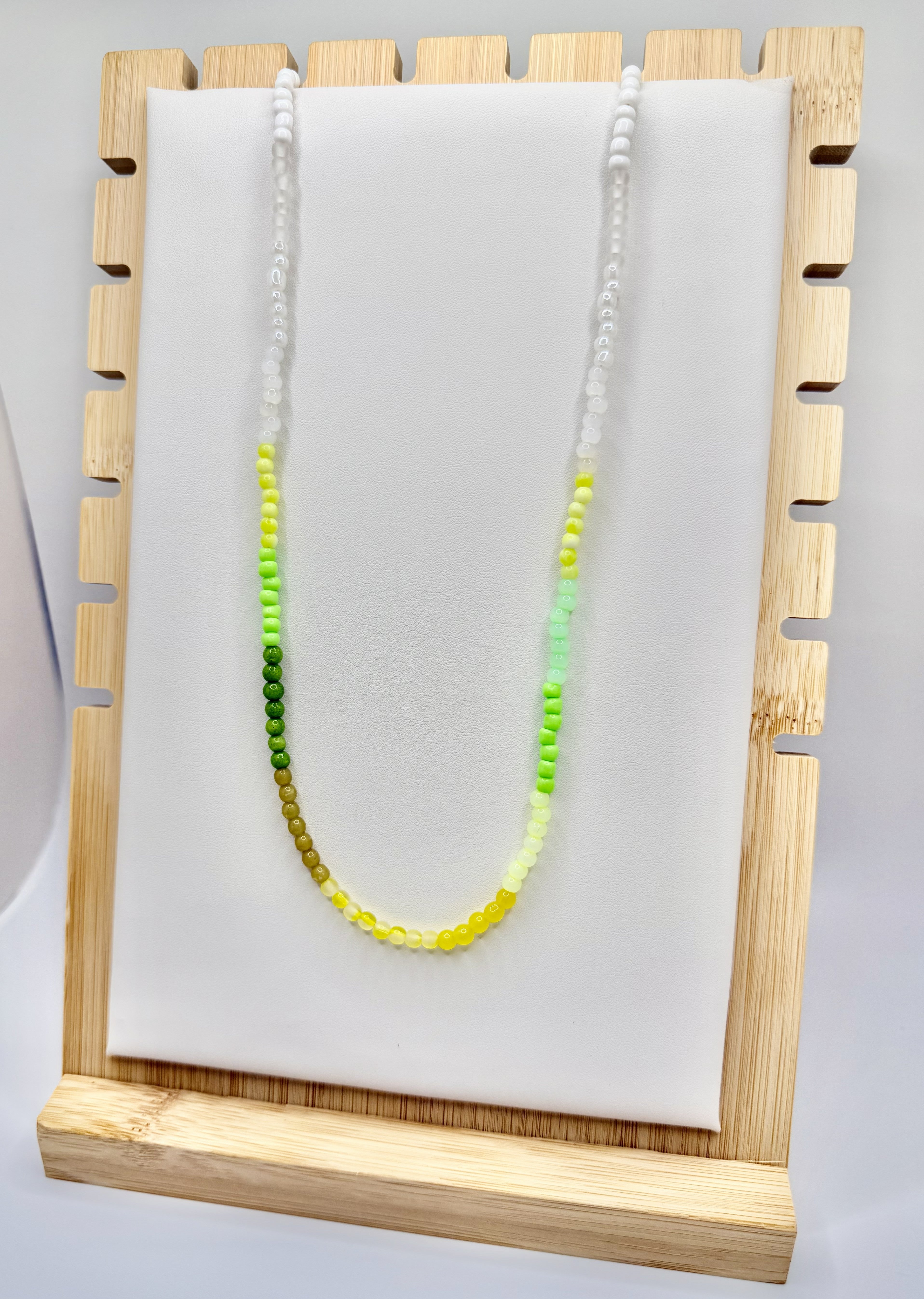 Baseline Green & Yellow Beaded Tennis Necklace | A. Halliday & Co.