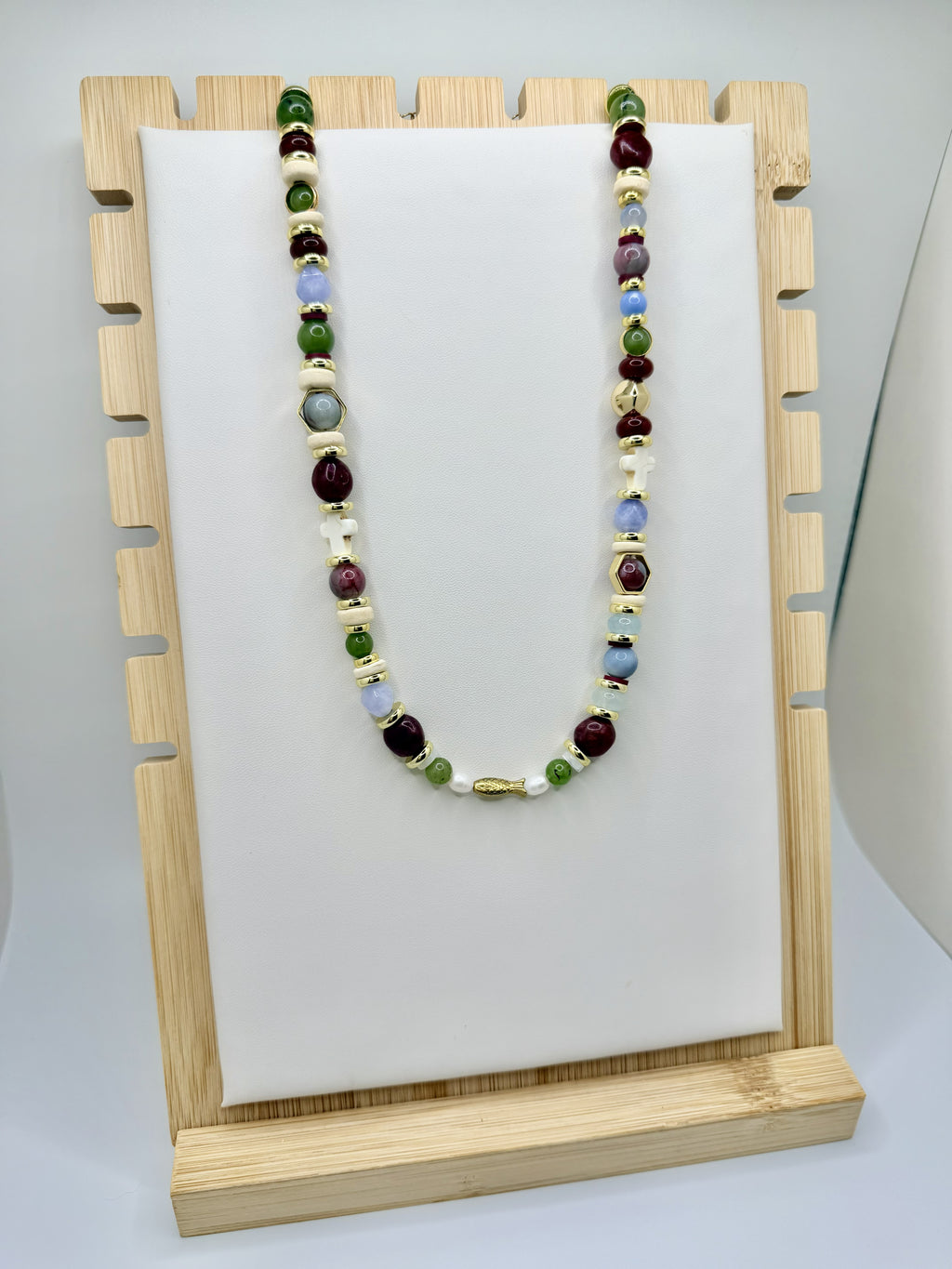 Harbor Rouge Beaded Necklace | Coastal Bordeaux Collection