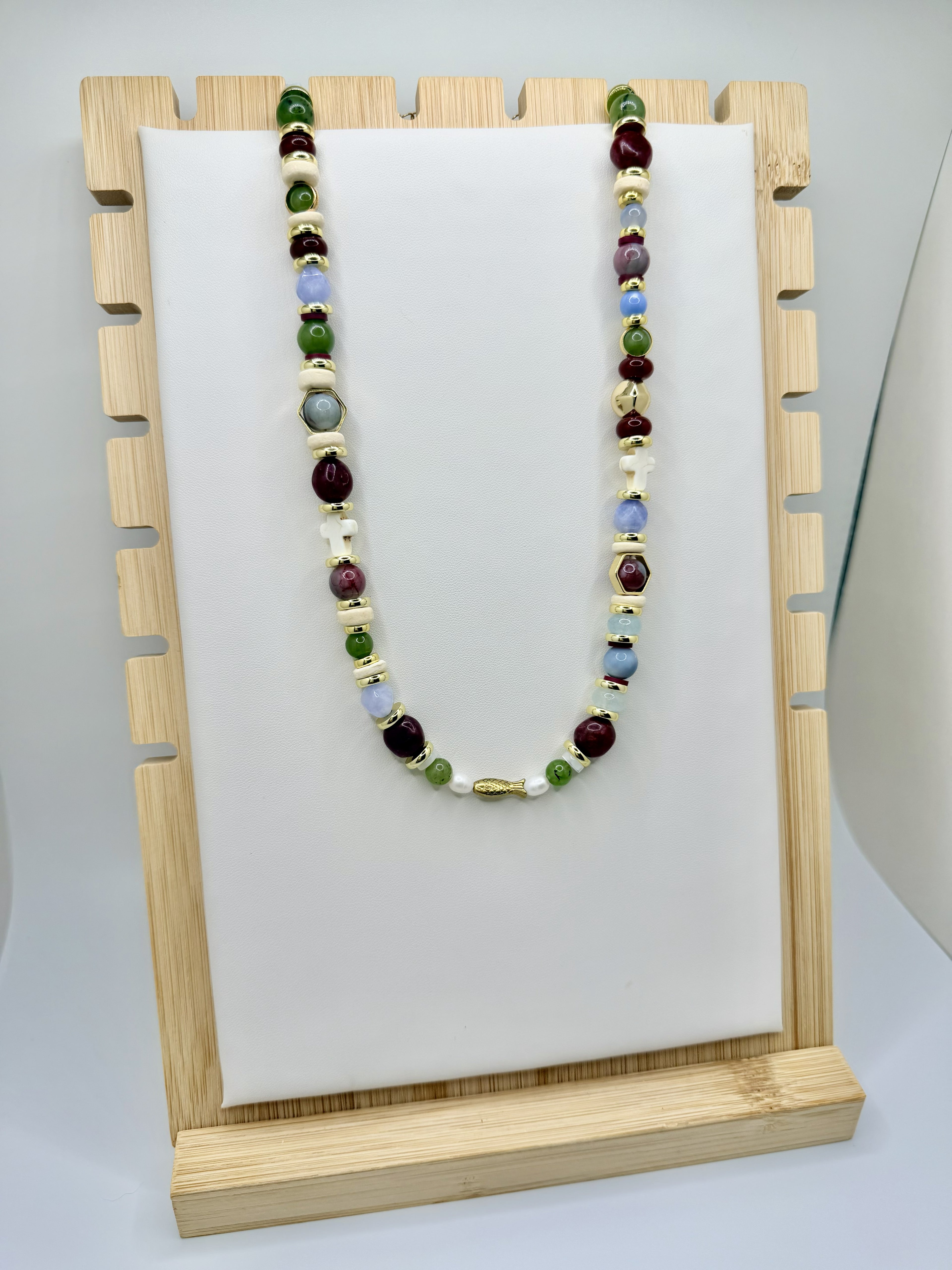 Harbor Rouge Beaded Necklace | Coastal Bordeaux Collection