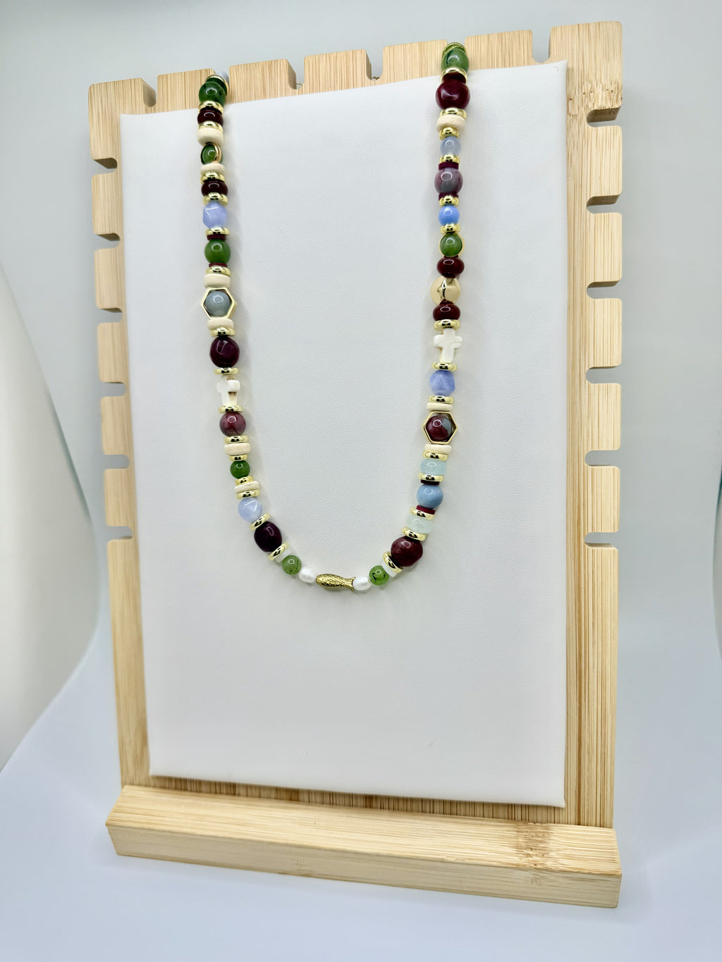 Harbor Rouge Beaded Necklace | Coastal Bordeaux Collection