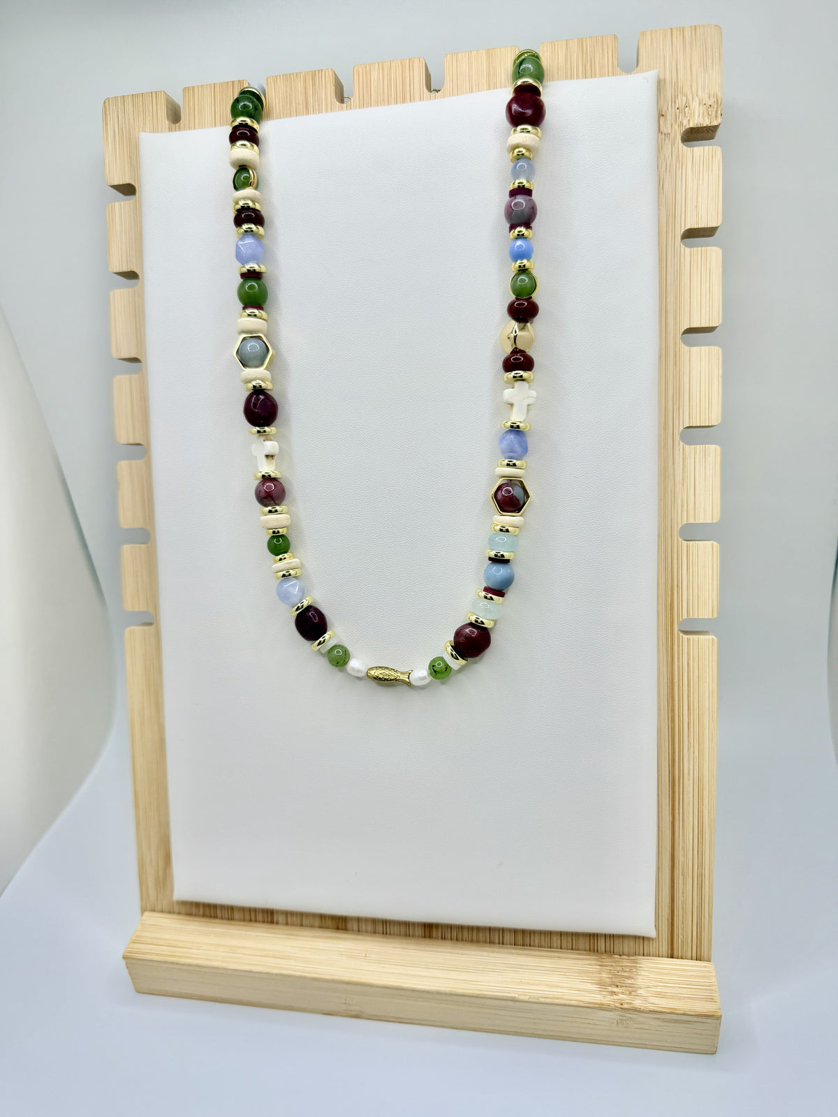 Harbor Rouge Beaded Necklace | Coastal Bordeaux Collection
