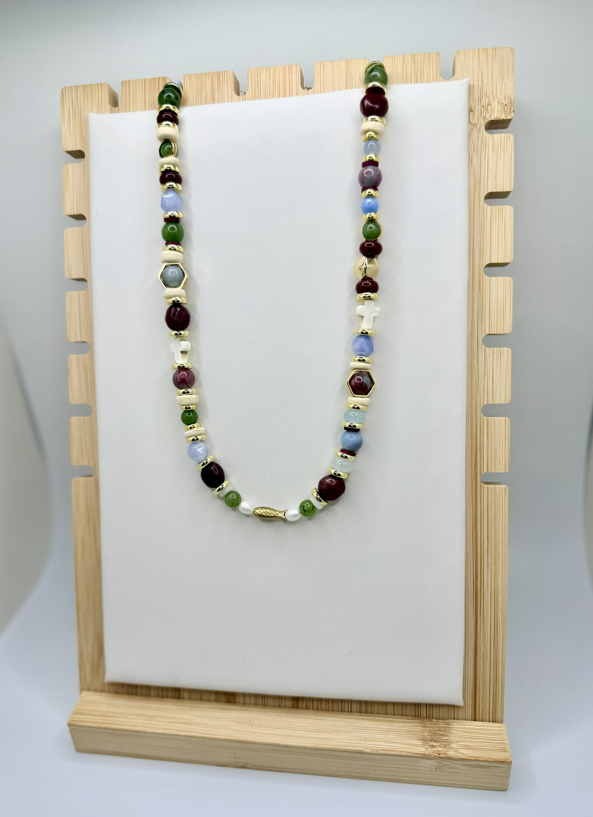 Harbor Rouge Beaded Necklace | Coastal Bordeaux Collection