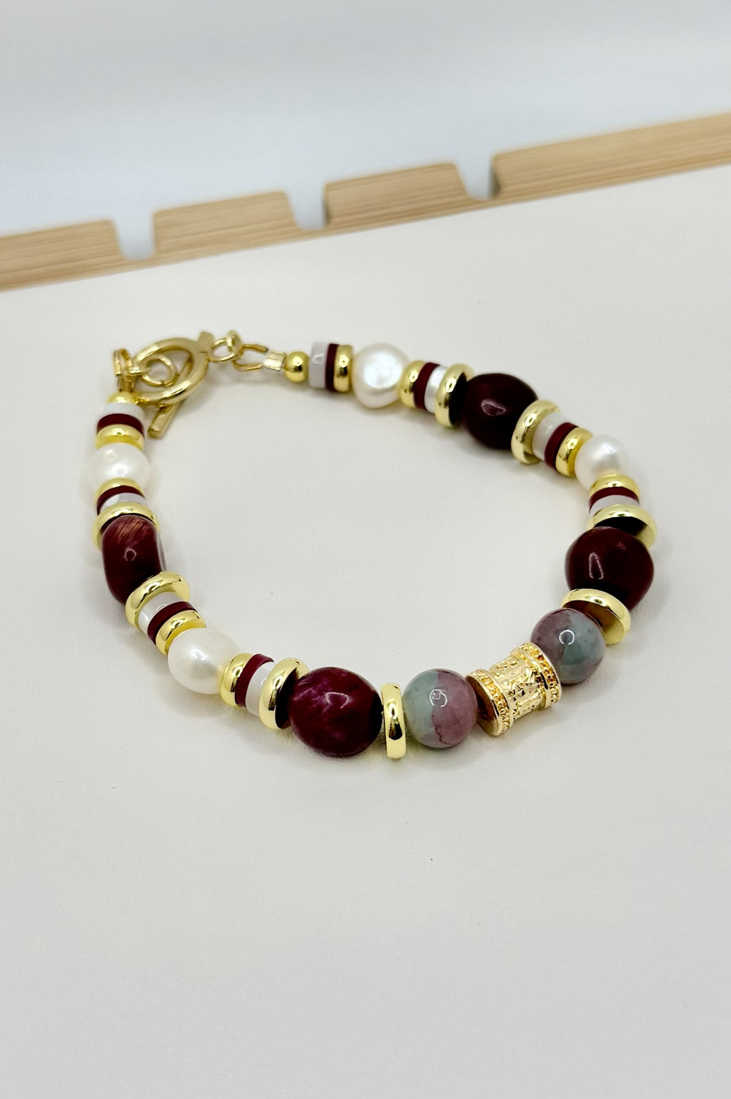 Bordeaux Pearl Bracelet | A. Halliday & Co.