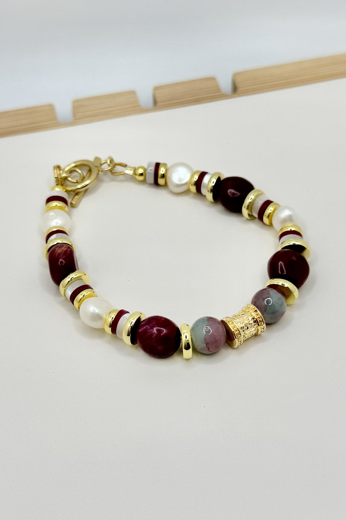 Bordeaux Pearl Bracelet | A. Halliday & Co.