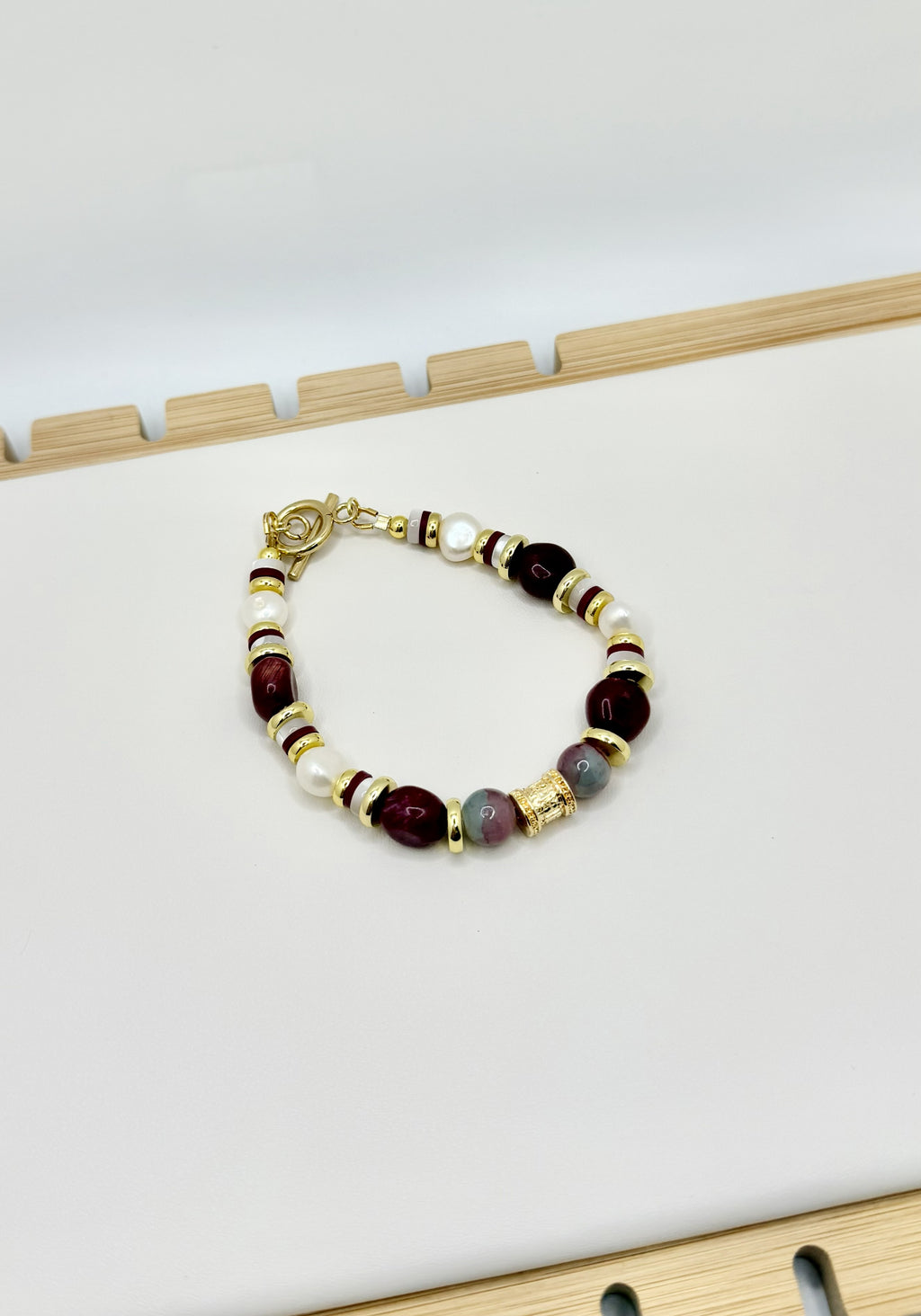Bordeaux Pearl Bracelet | A. Halliday & Co.