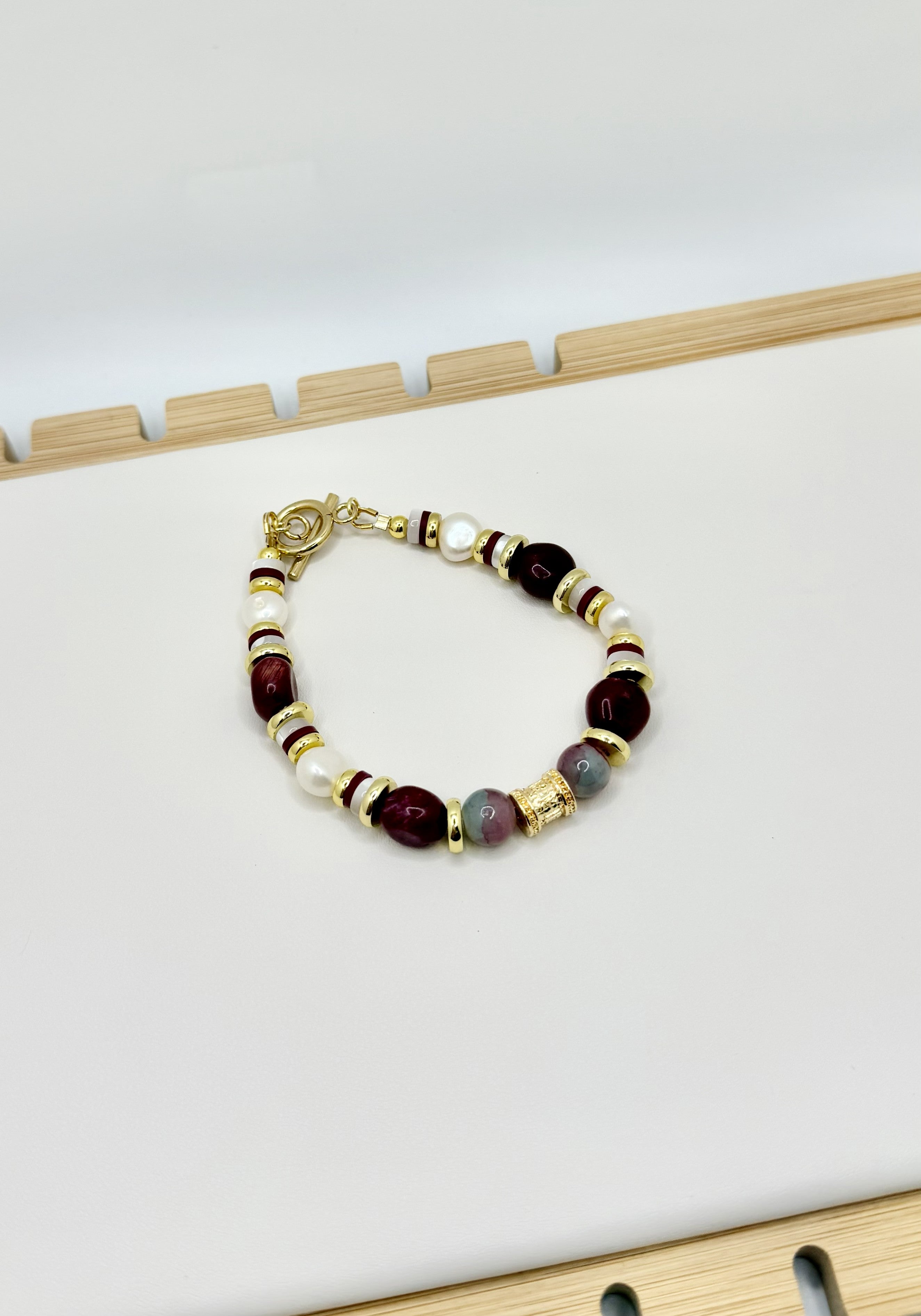 Bordeaux Pearl Bracelet | A. Halliday & Co.