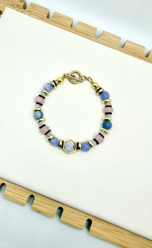 Bordeaux Blue Beaded Bracelet | A. Halliday & Co.