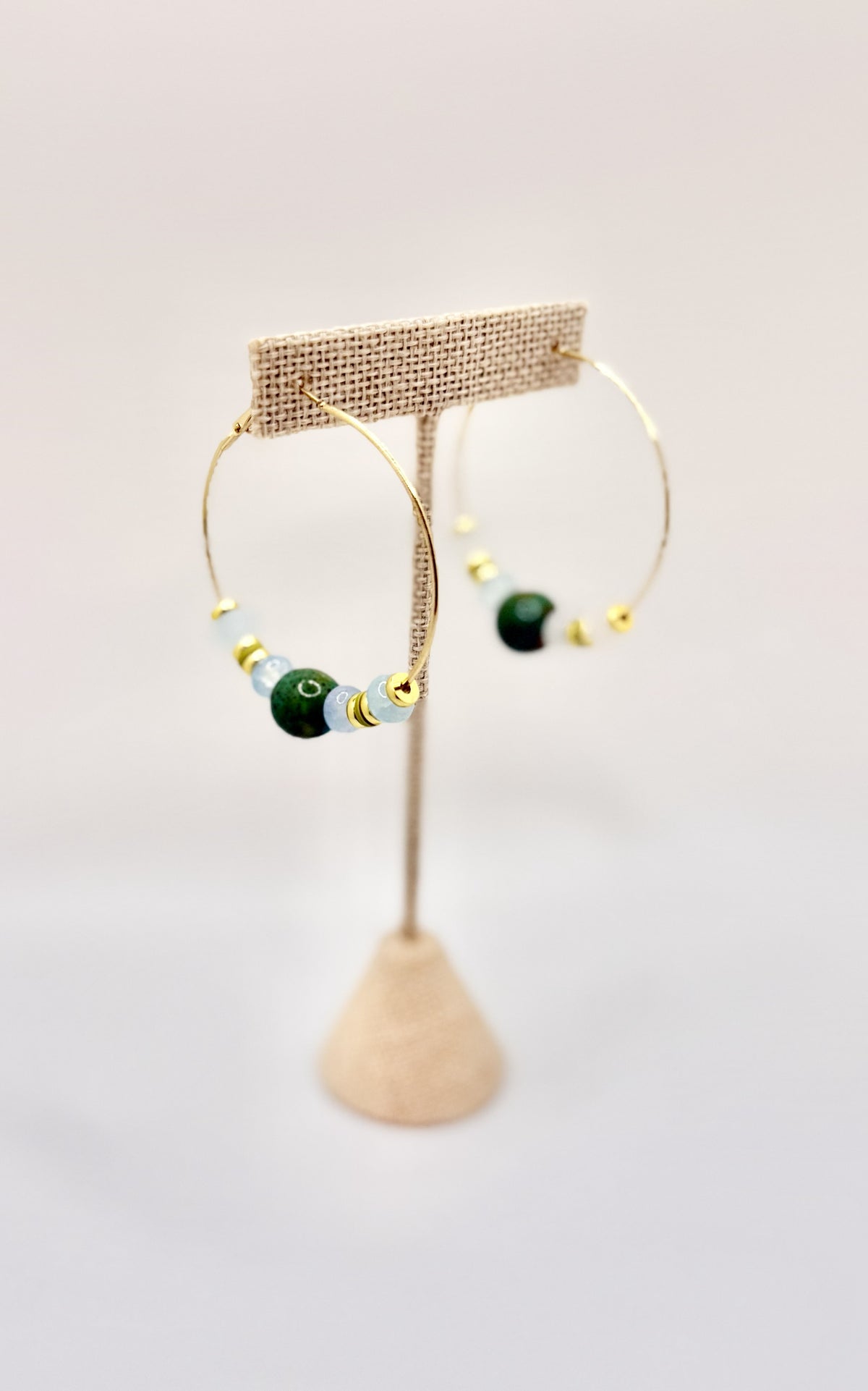 Verdant Tide Green & Blue Hoop Earrings | A. Halliday & Co.
