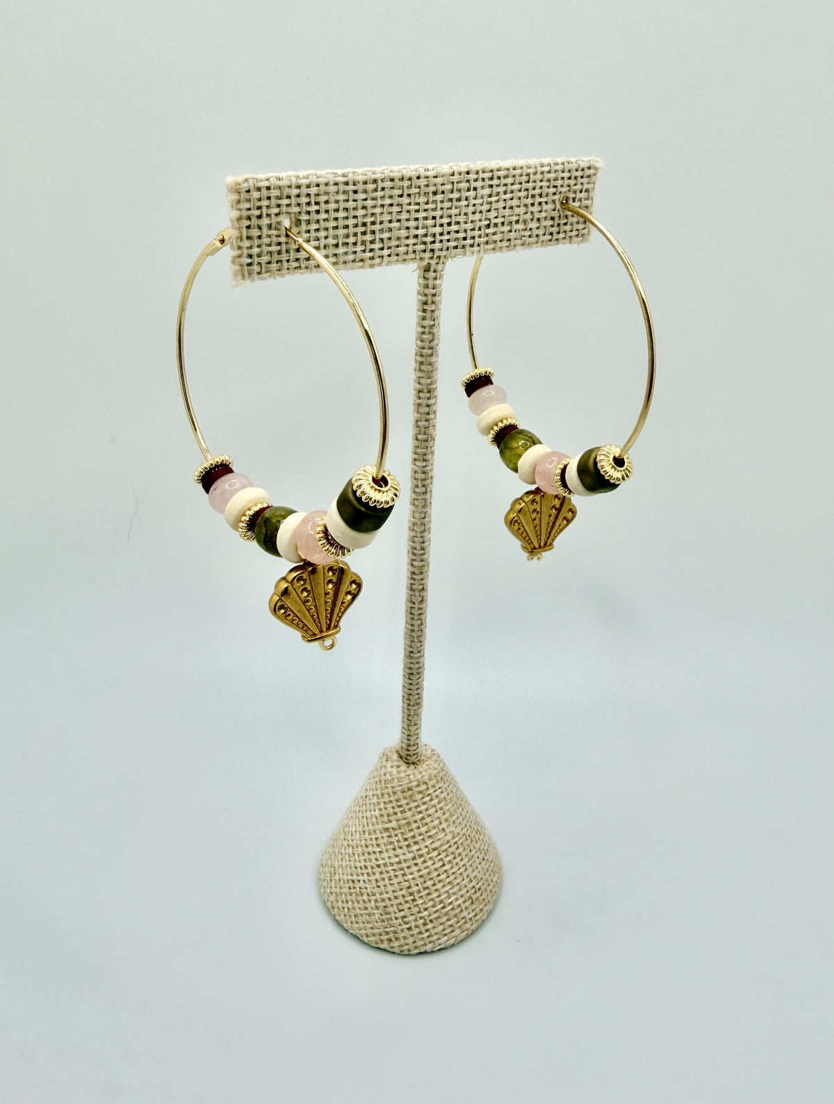Bordeaux Cove Shell Hoop Earrings | A. Halliday & Co.