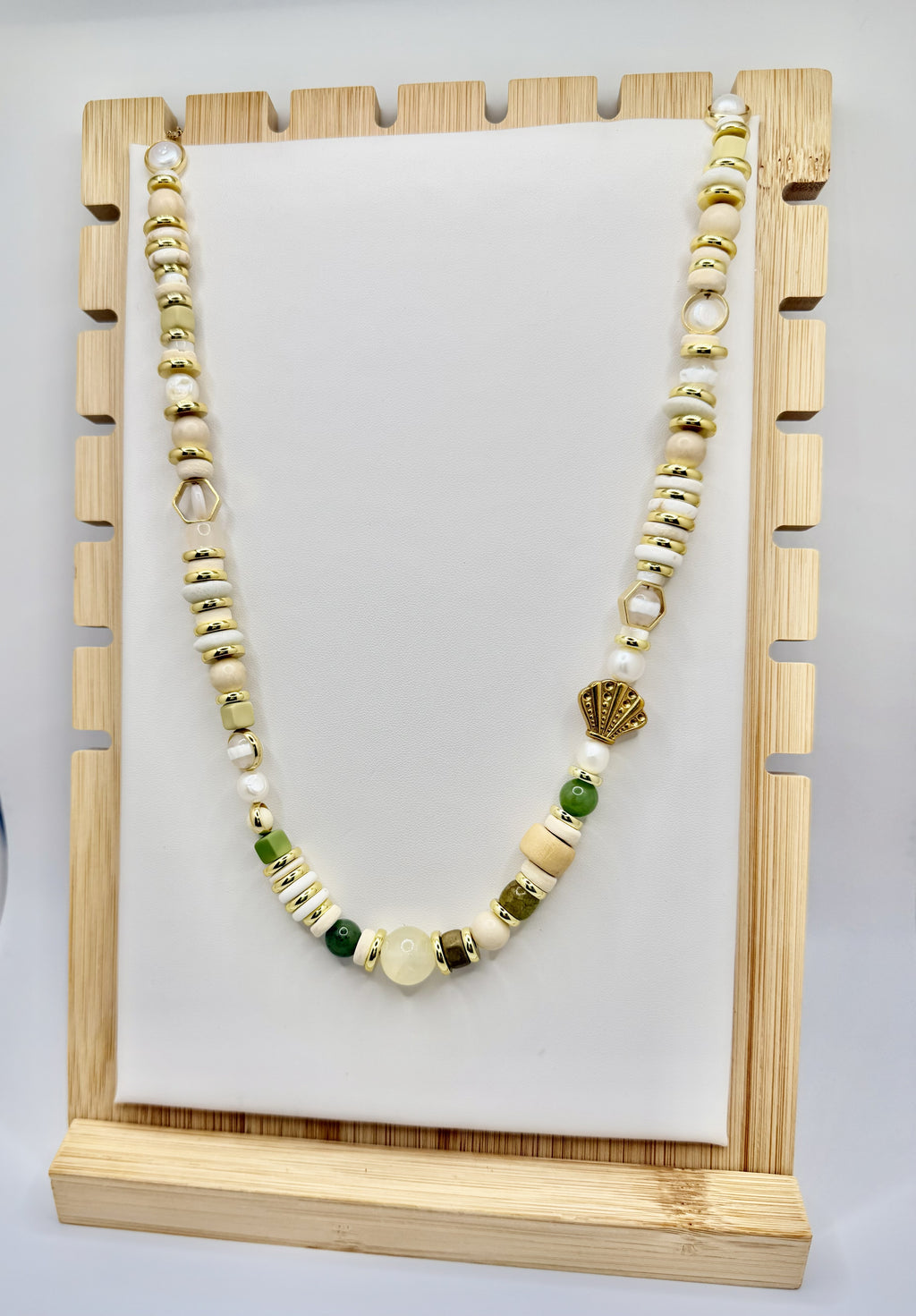 Seagrass & Shell Ivory Beaded Necklace | A. Halliday & Co.