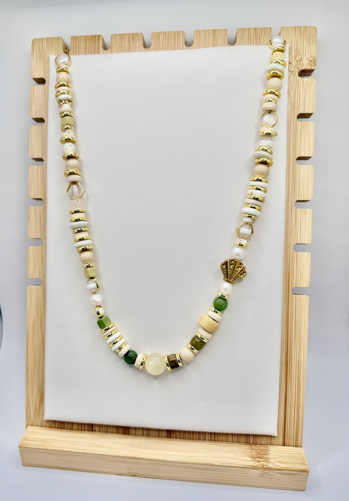 Seagrass & Shell Ivory Beaded Necklace | A. Halliday & Co.