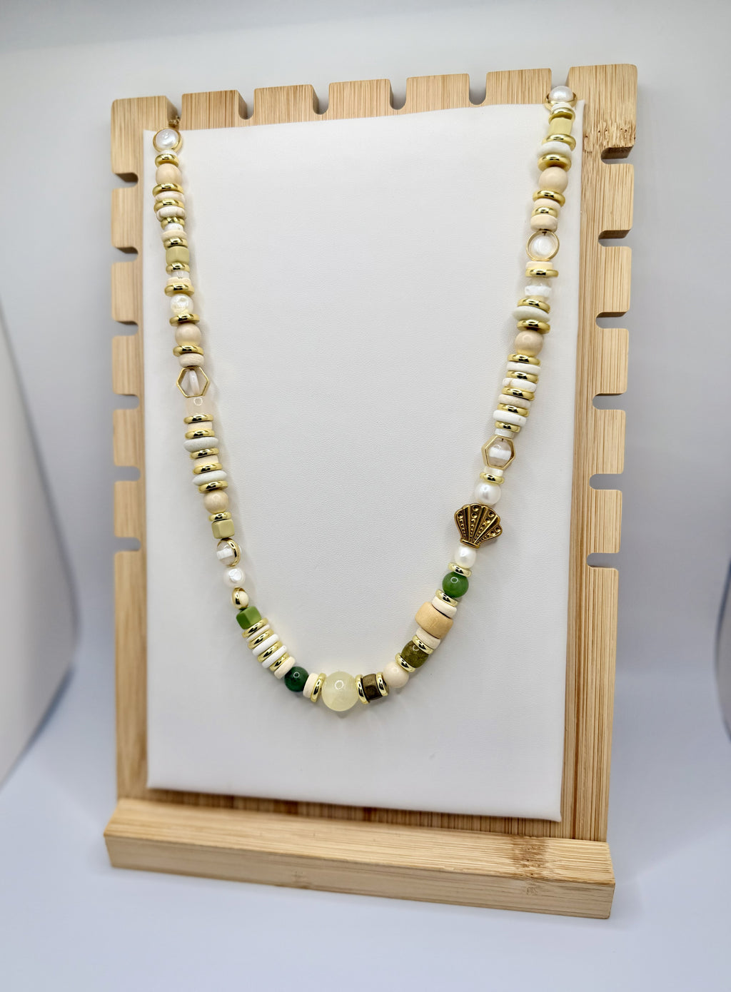 Seagrass & Shell Ivory Beaded Necklace | A. Halliday & Co.