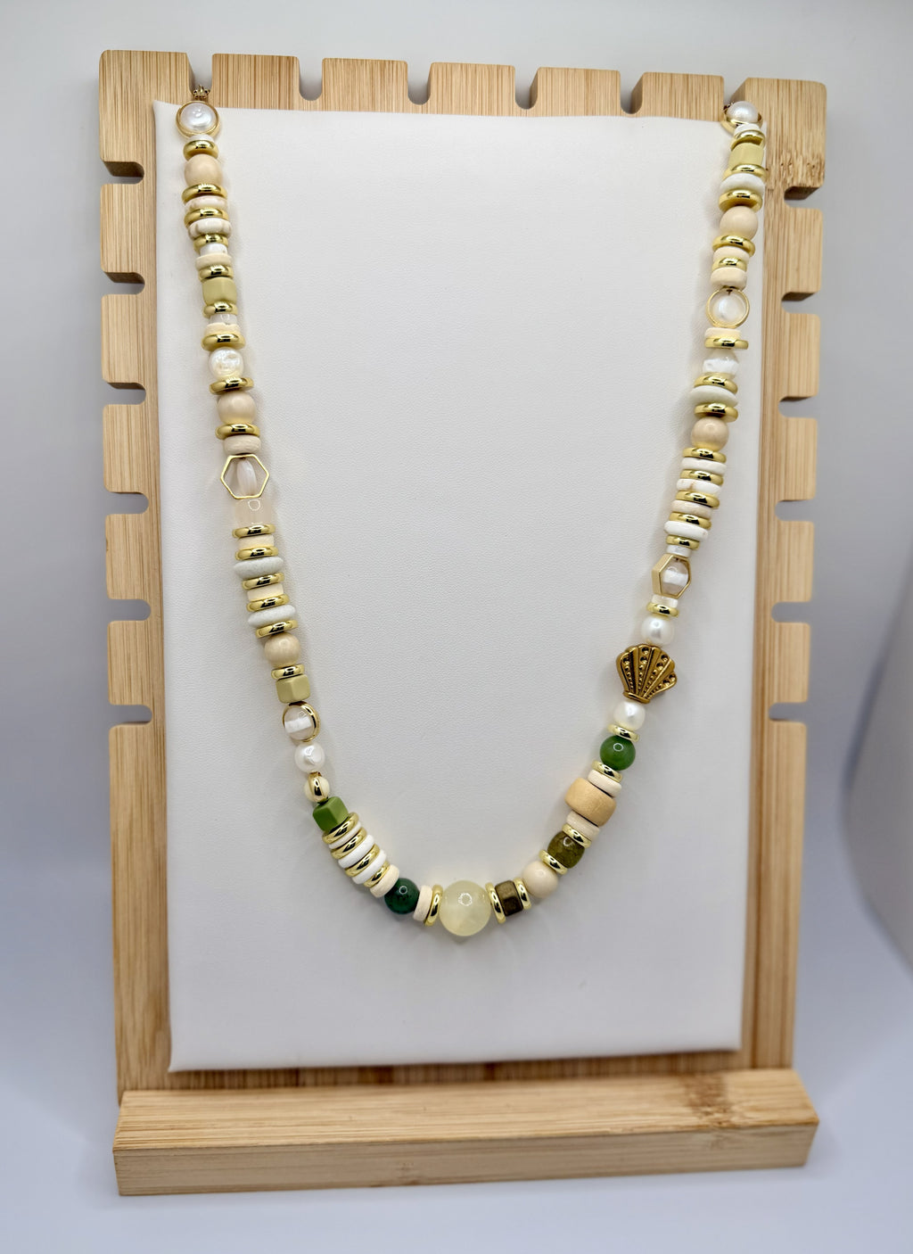 Seagrass & Shell Ivory Beaded Necklace | A. Halliday & Co.