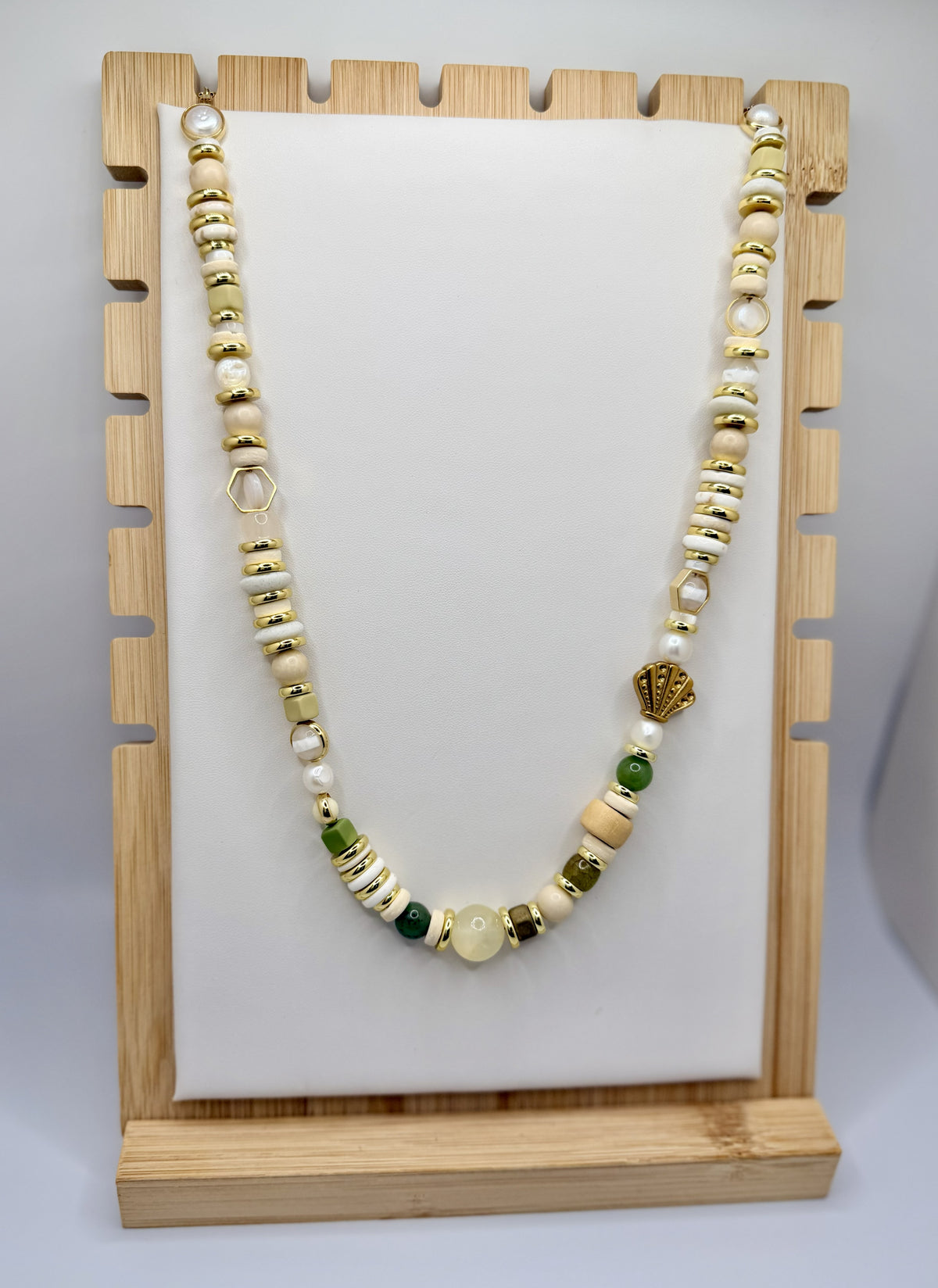 Seagrass & Shell Ivory Beaded Necklace | A. Halliday & Co.