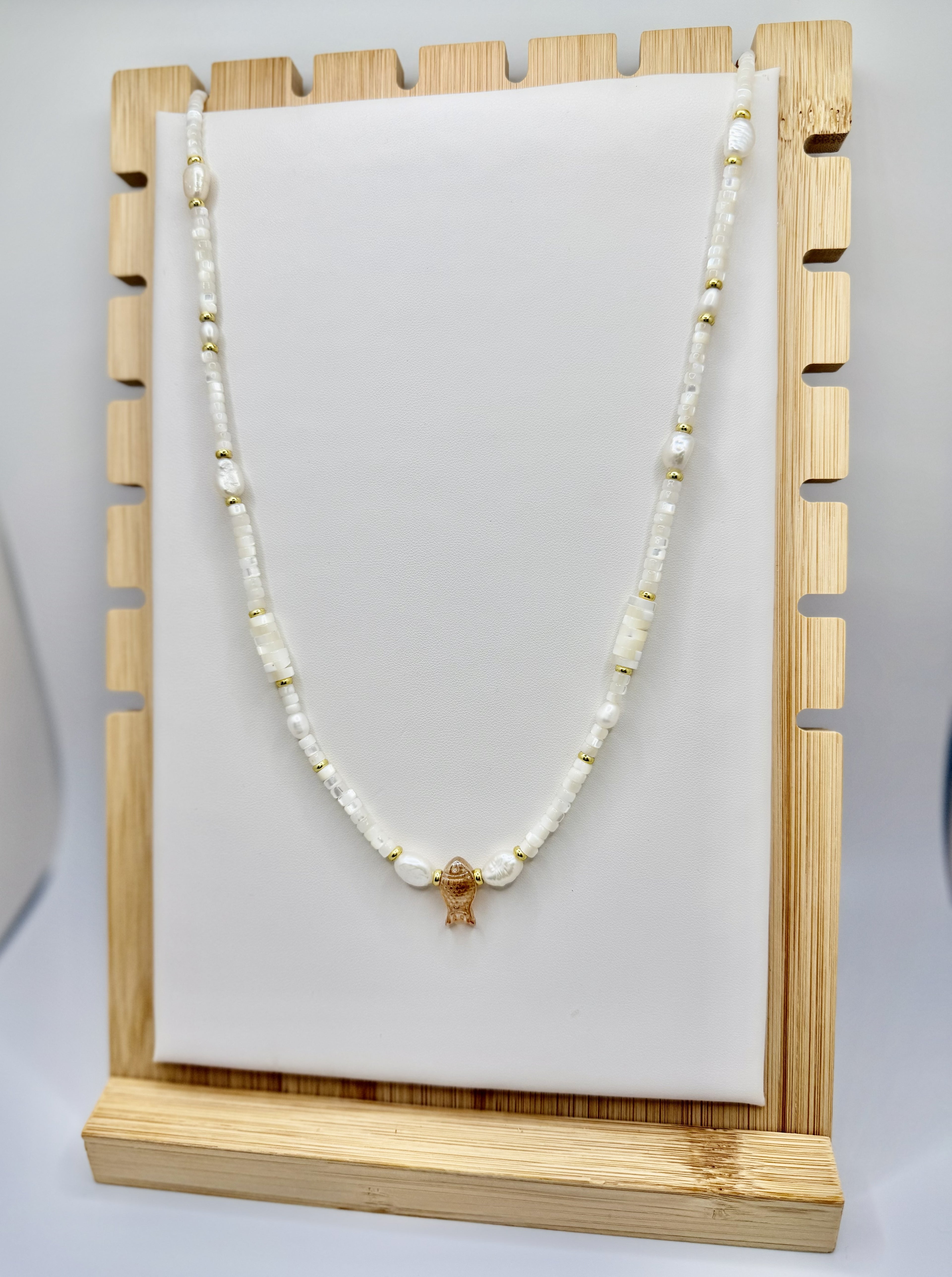 Pearl Shoal Ivory & Pearl Fish Necklace | A. Halliday & Co.