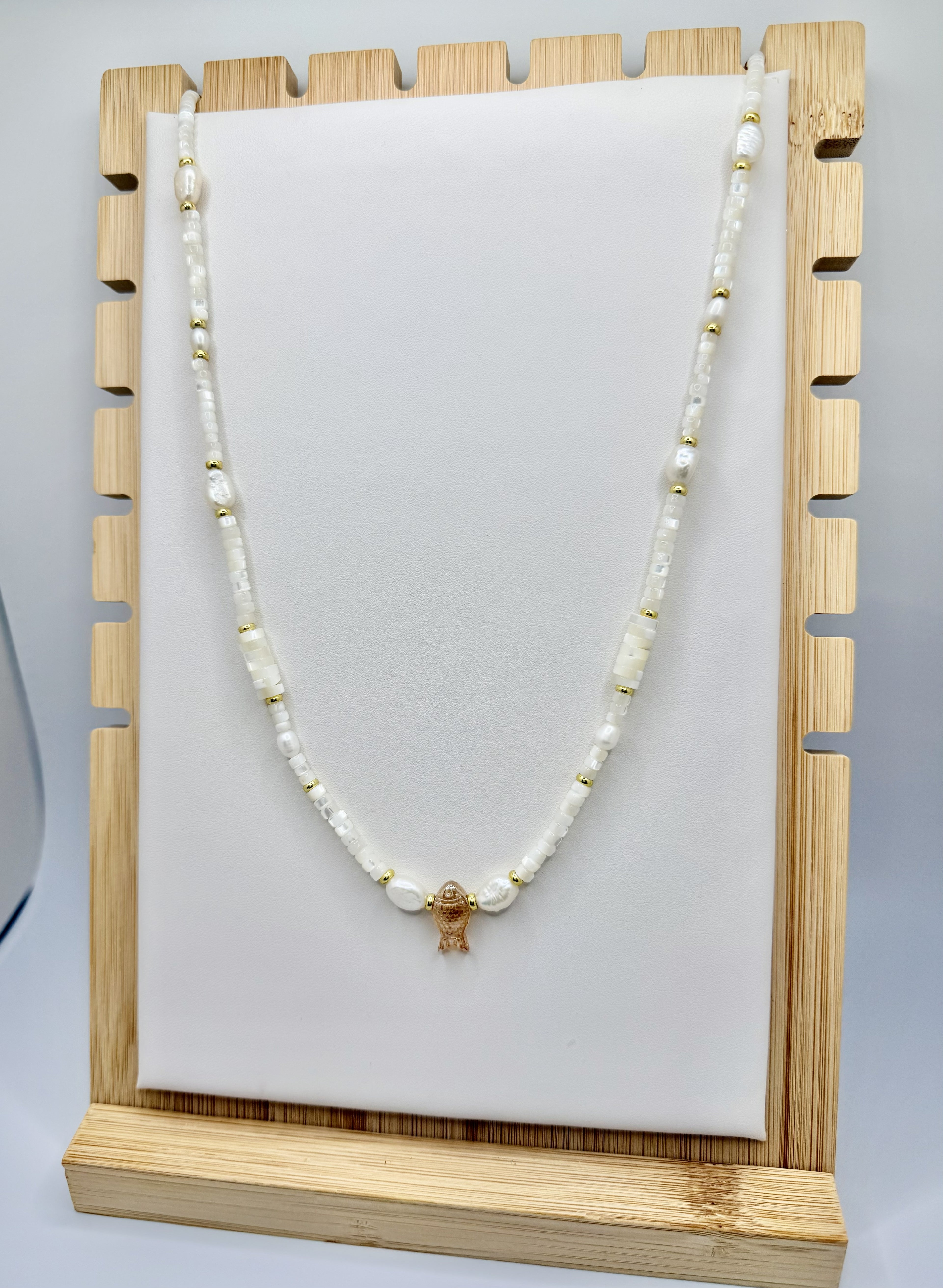 Pearl Shoal Ivory & Pearl Fish Necklace | A. Halliday & Co.