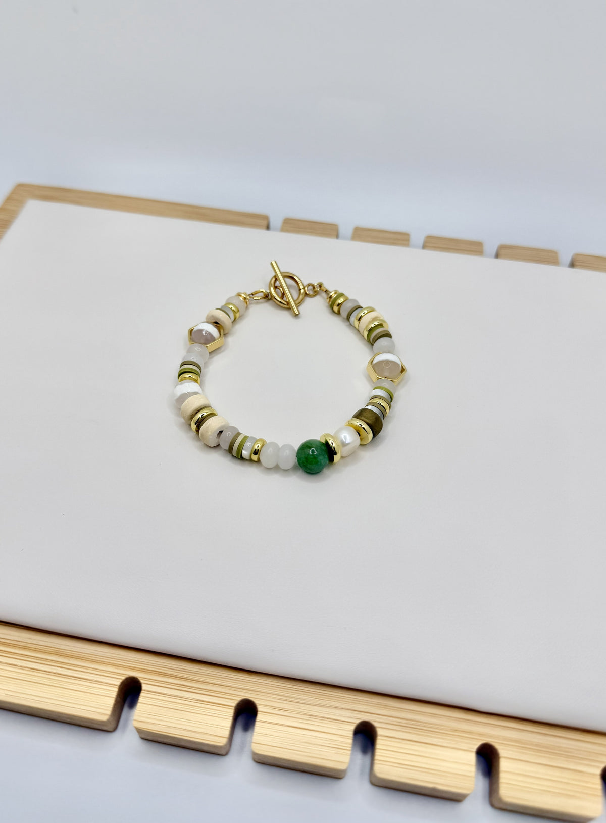 Verdant Coast Green & Pearl Bracelet | A. Halliday & Co.